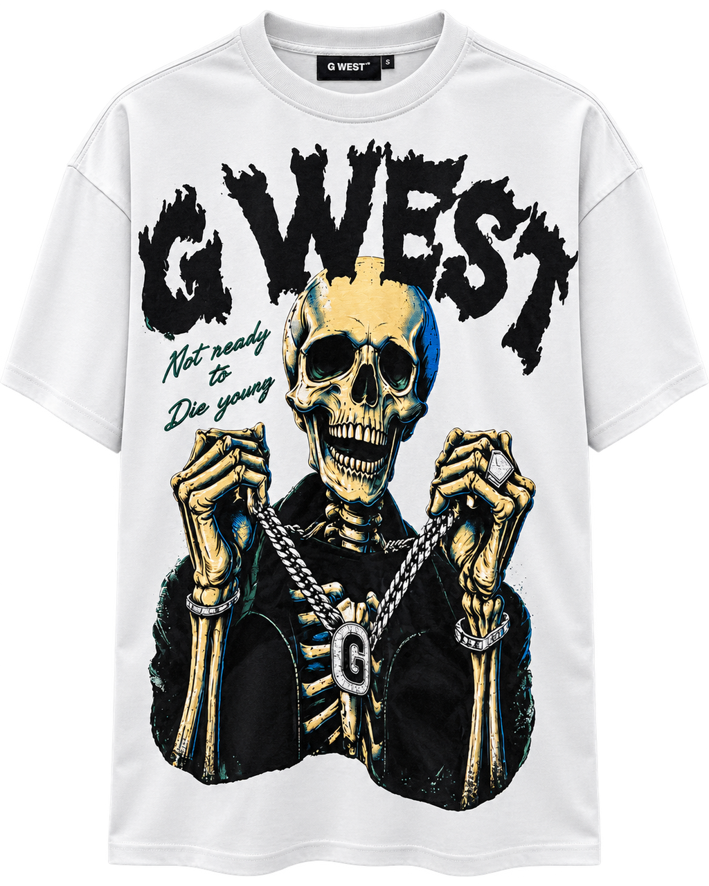 GWest Grim Glory Tee Wht Green