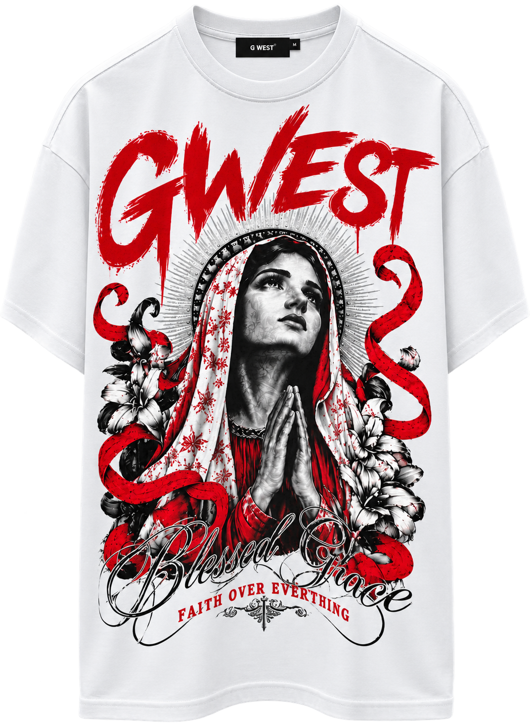 GWest Blessed Grace Tee Wht Red