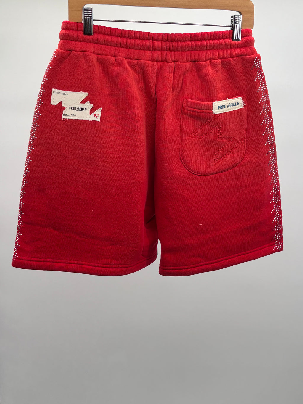 FR Star Stud Fleece Shorts Red
