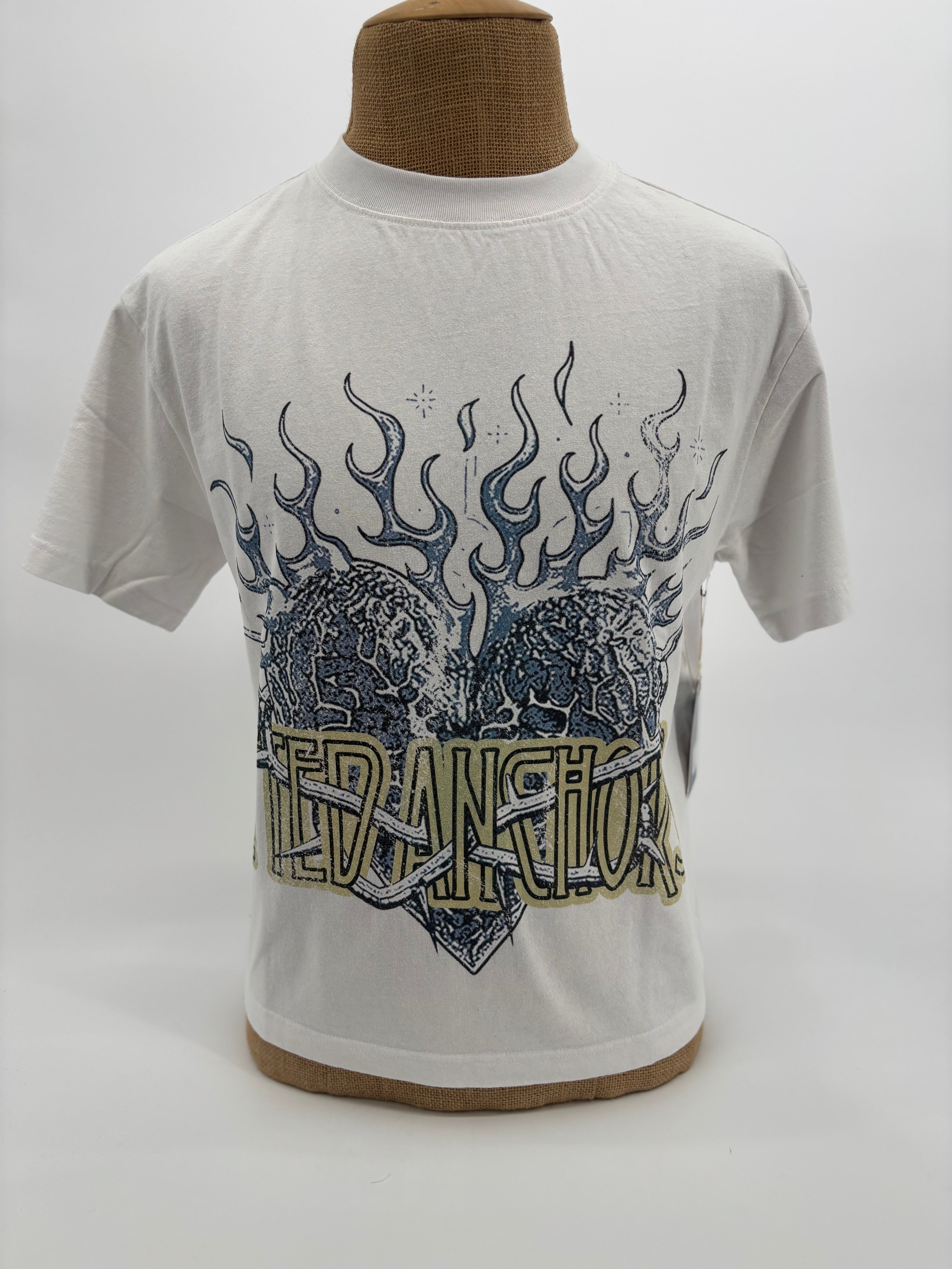 L.A. Zeppelin Crop Tee Wht