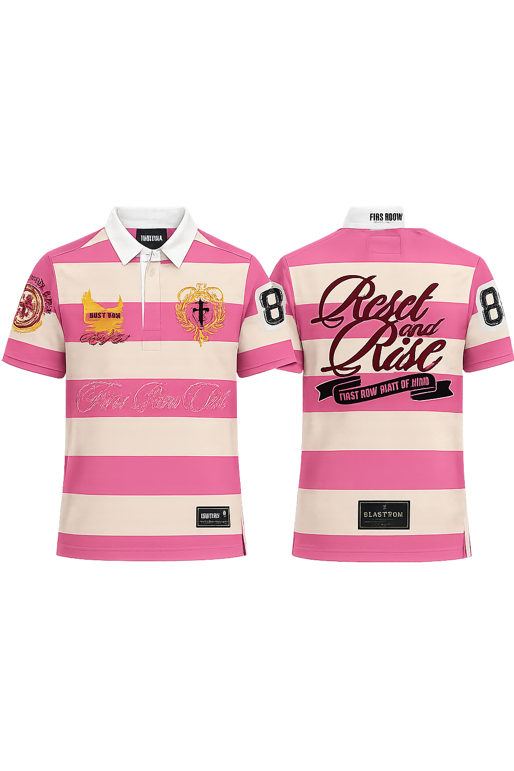 First Row Rugby Polo Pink