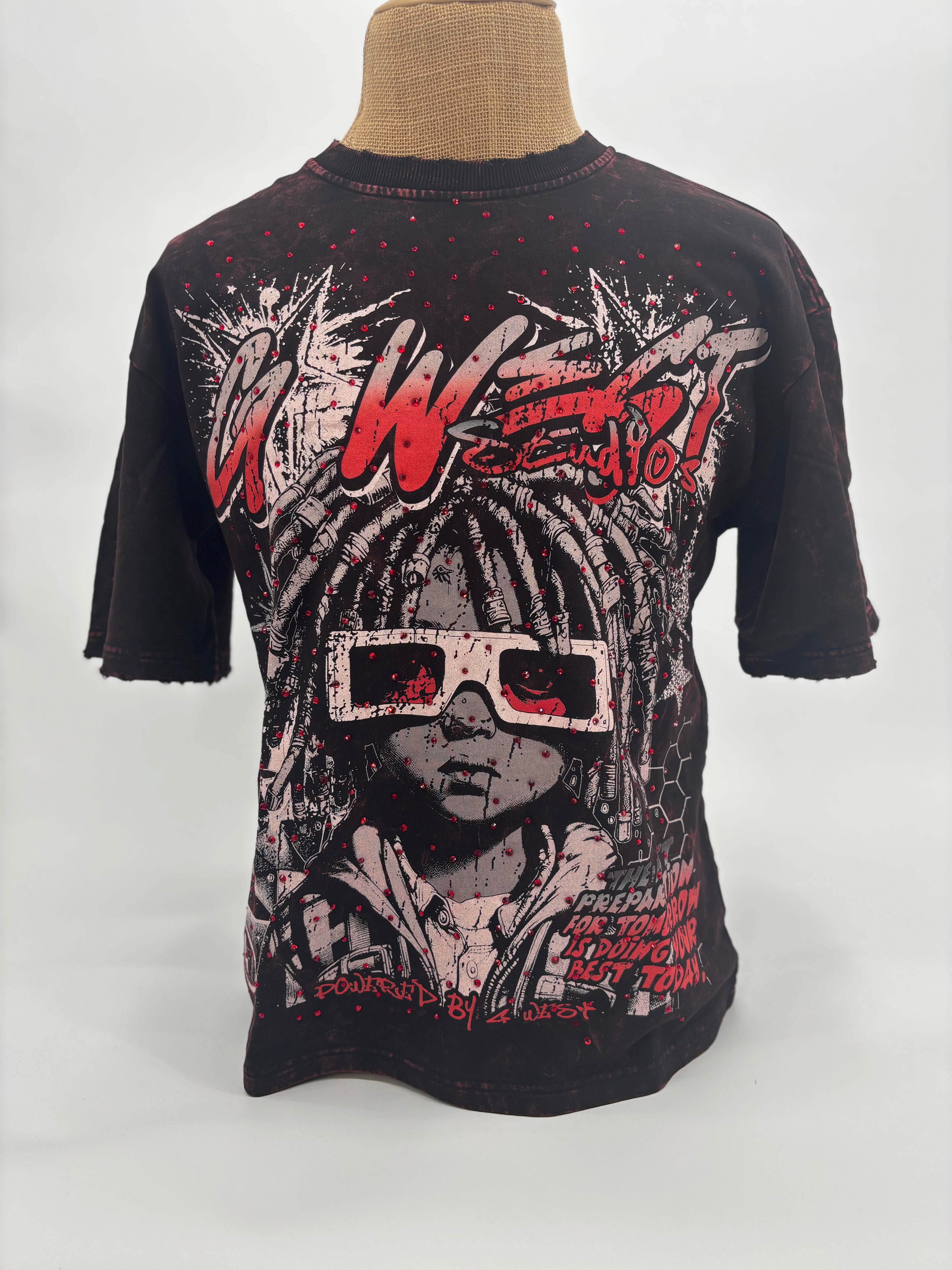 GWest Youth Hustle Tee Blk Red