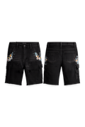 Embellish Spray Paint Jorts Blk