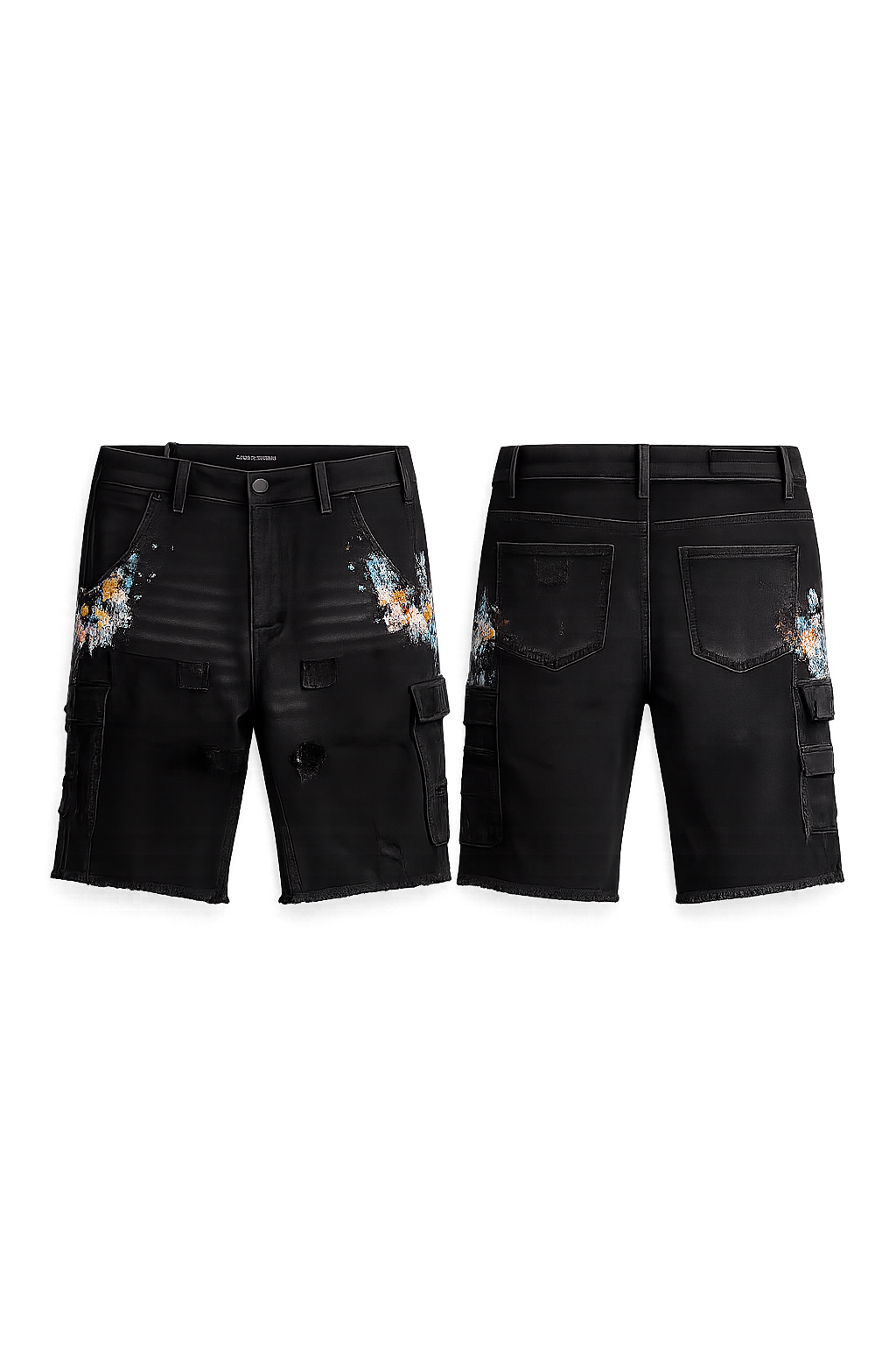 Embellish Spray Paint Jorts Blk