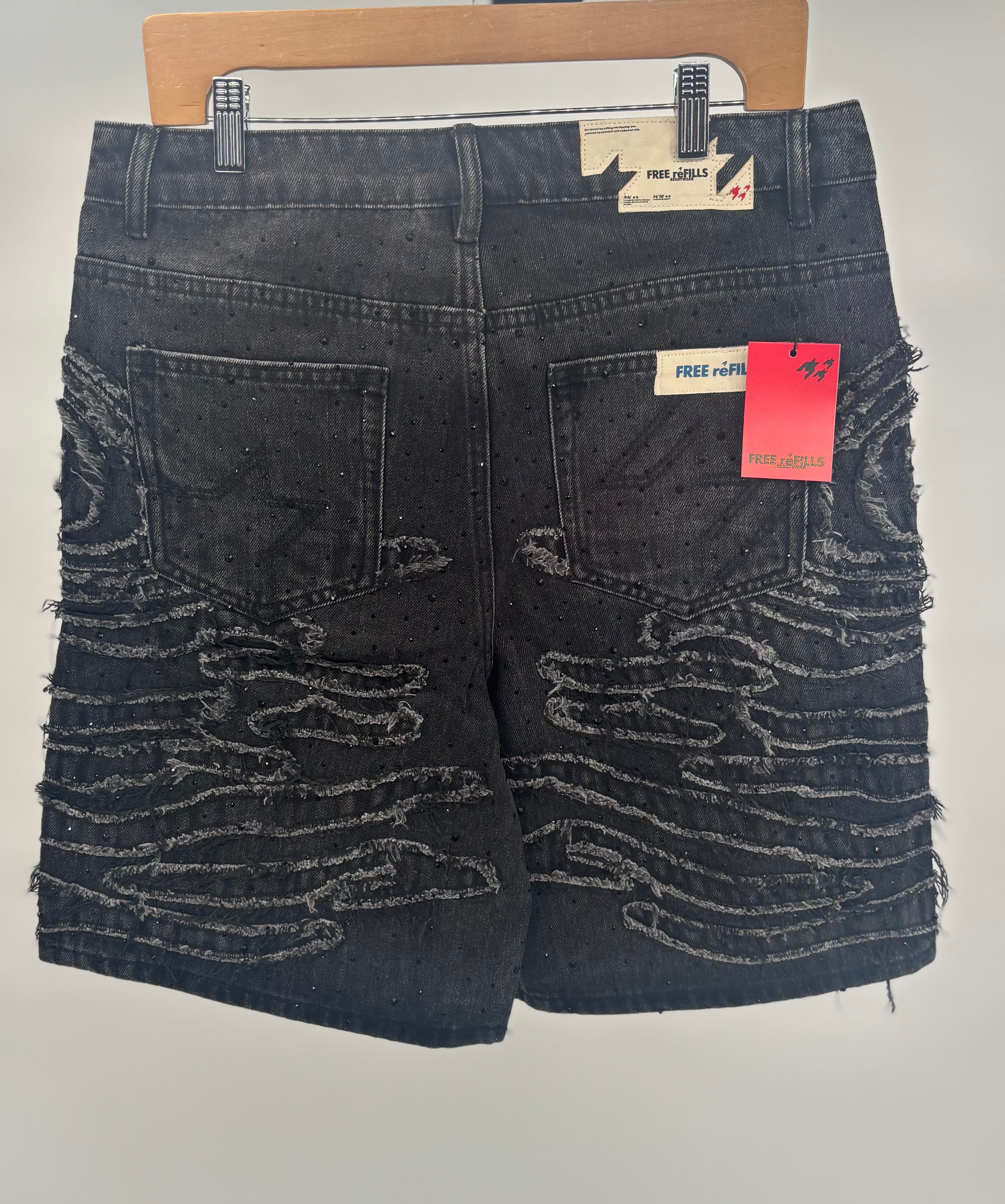 FR Zebra Denim Shorts Blk