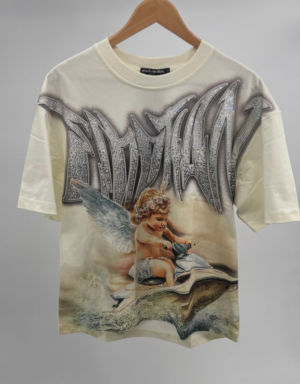 M.E. Jetski Rhinestone Tee Crm