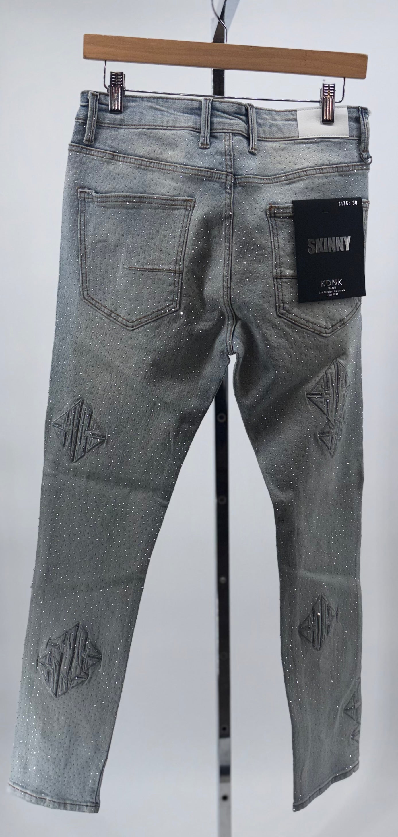 KDNK Patch Rhinestone Pants Blue