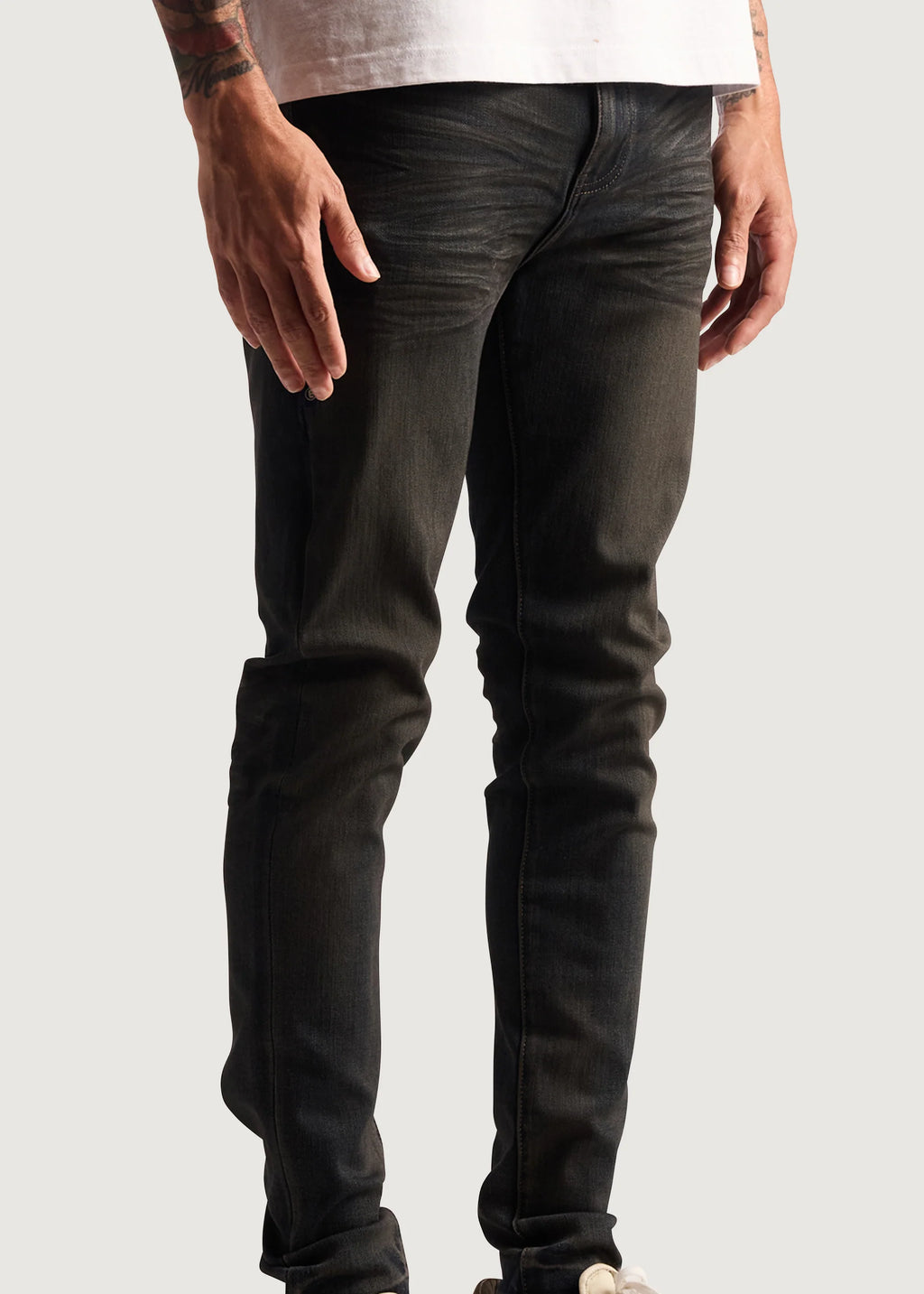 EMB David Skinny Blk Washed