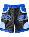 Forever Situated Leather Shorts Blk Blue