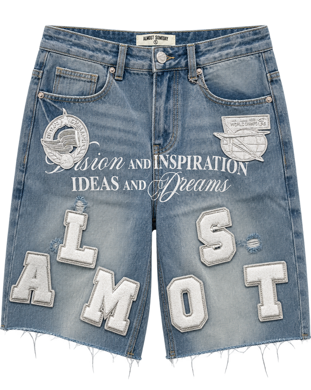 ALSO Letterman Denim Jort Blue