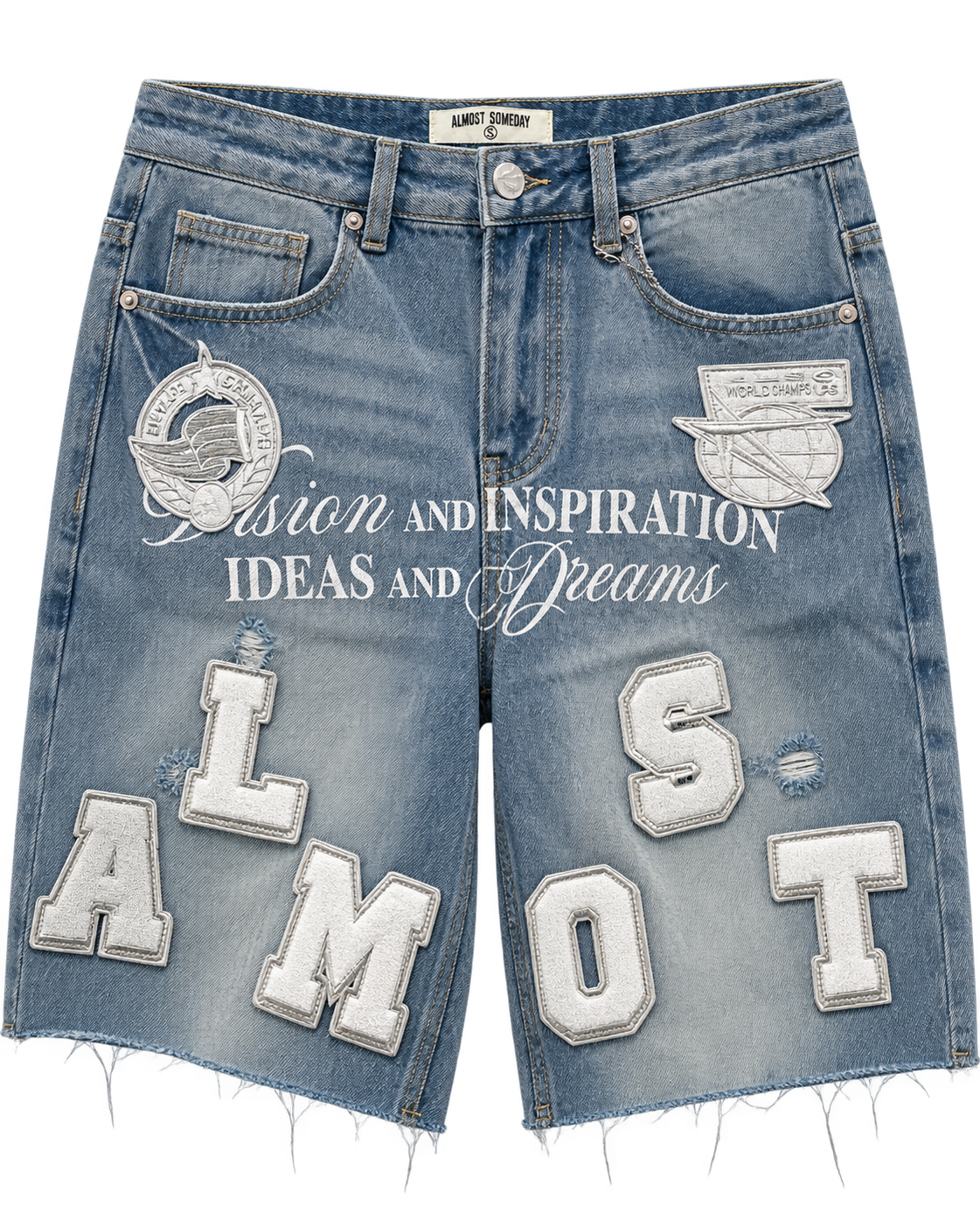 ALSO Letterman Denim Jort Blue