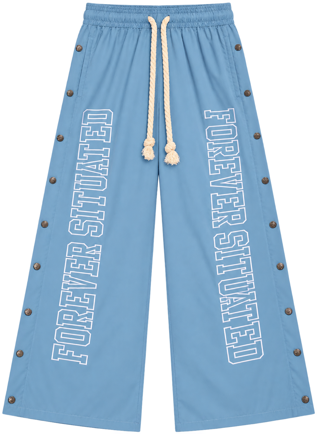 Forever Situated Nylon Track Pants Baby Blue