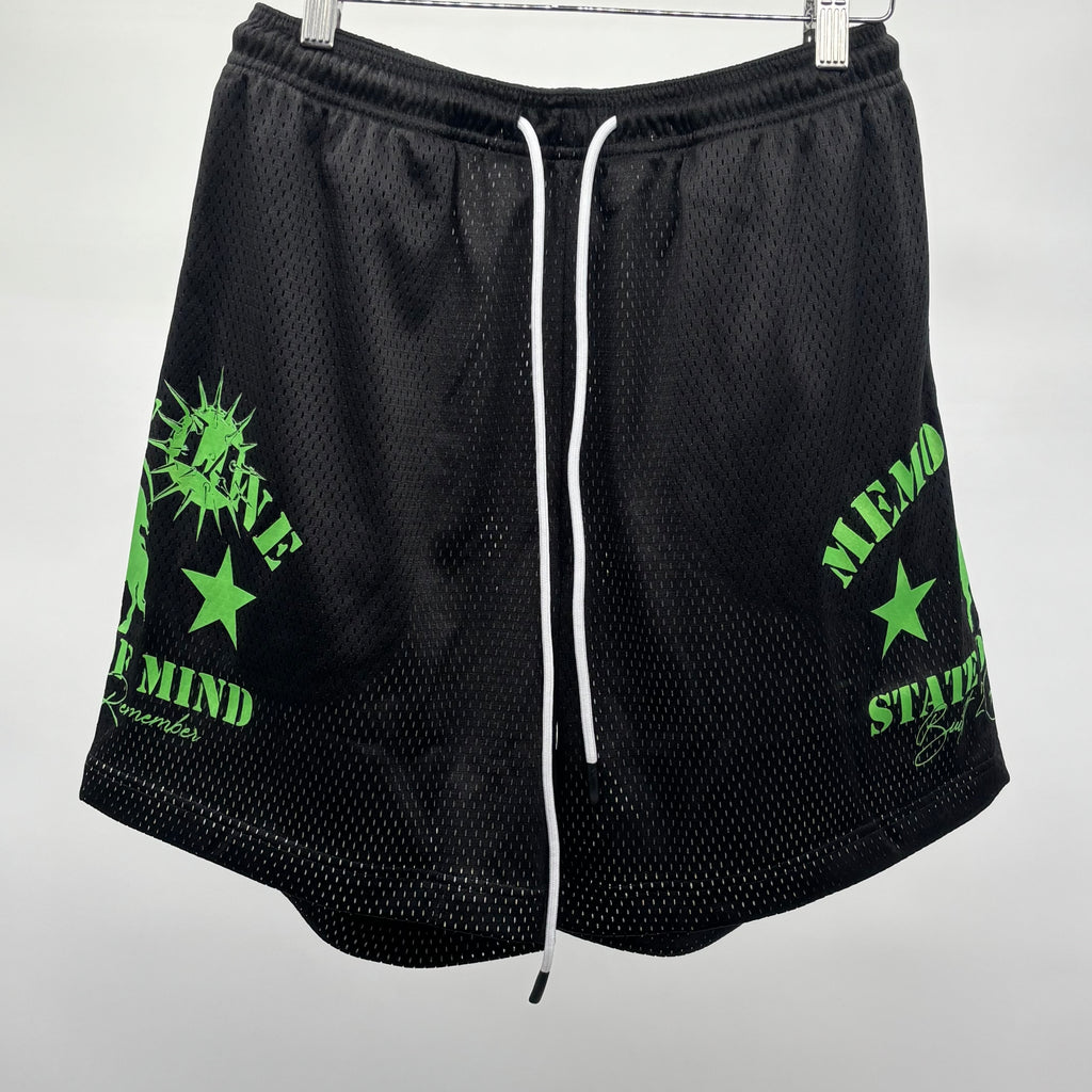 Memory Lane Mesh Double Layer Shorts Blk