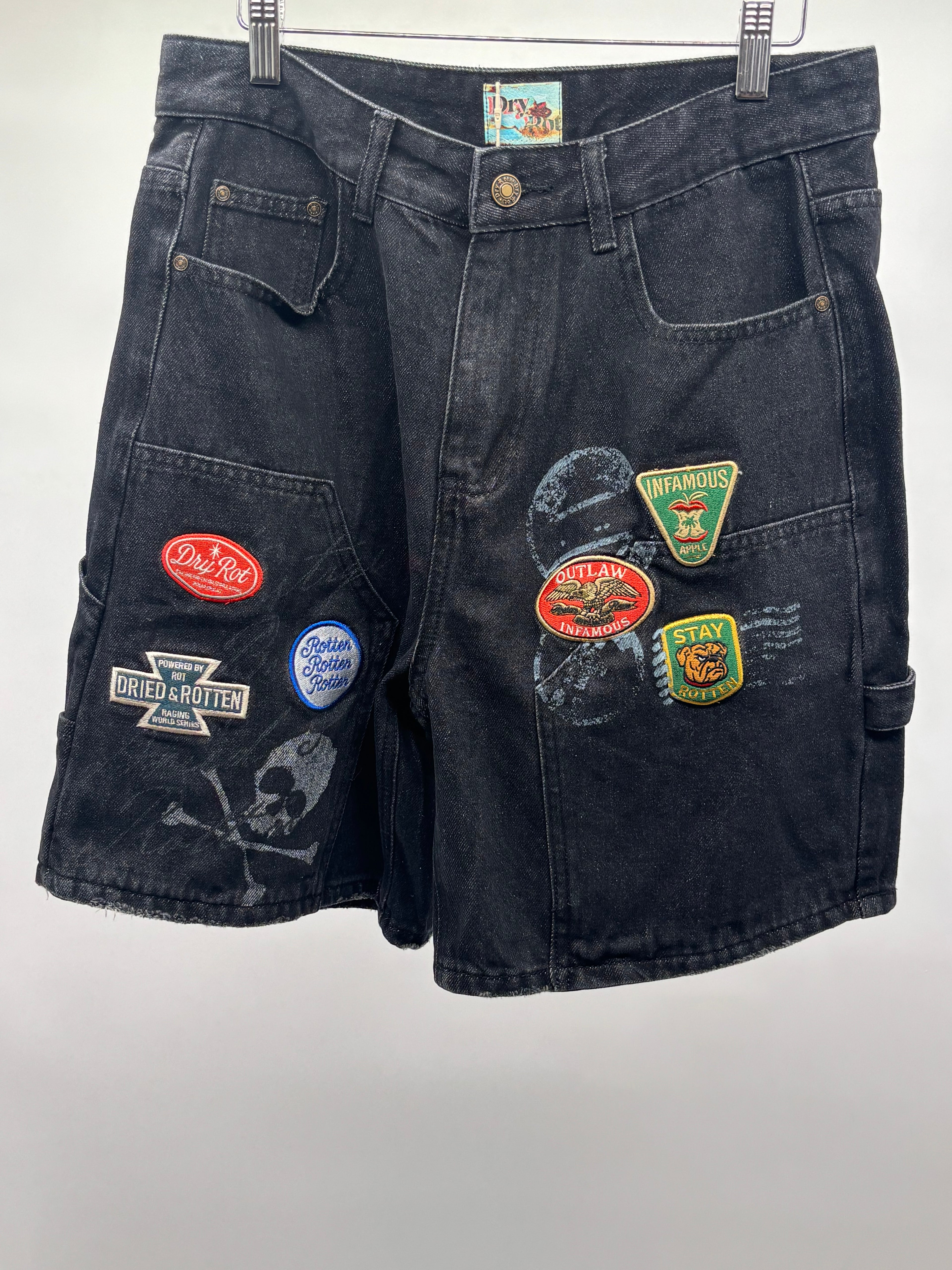 Dry Rot Dr Stamped Cargo Shorts Blk