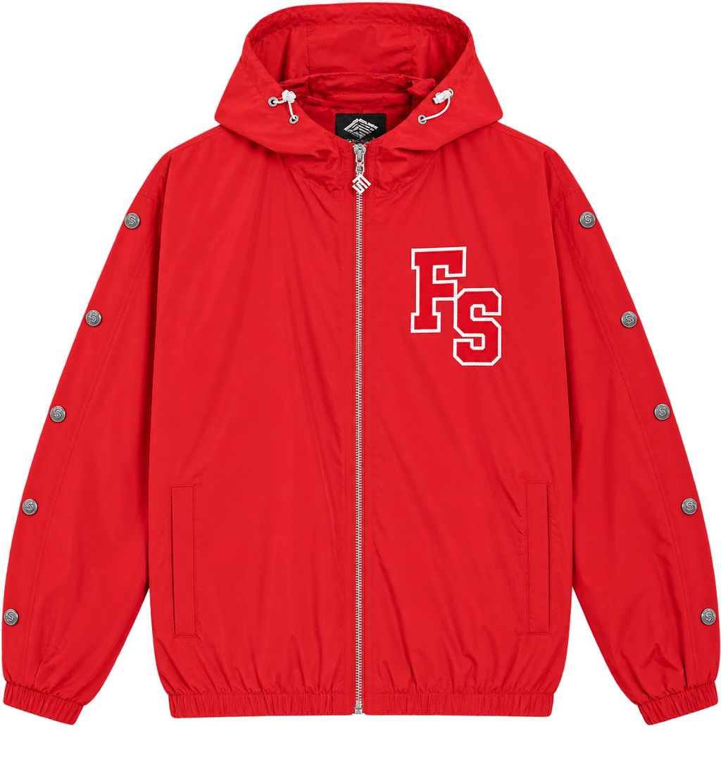 Forever Situated Nylon Track Jacket Red