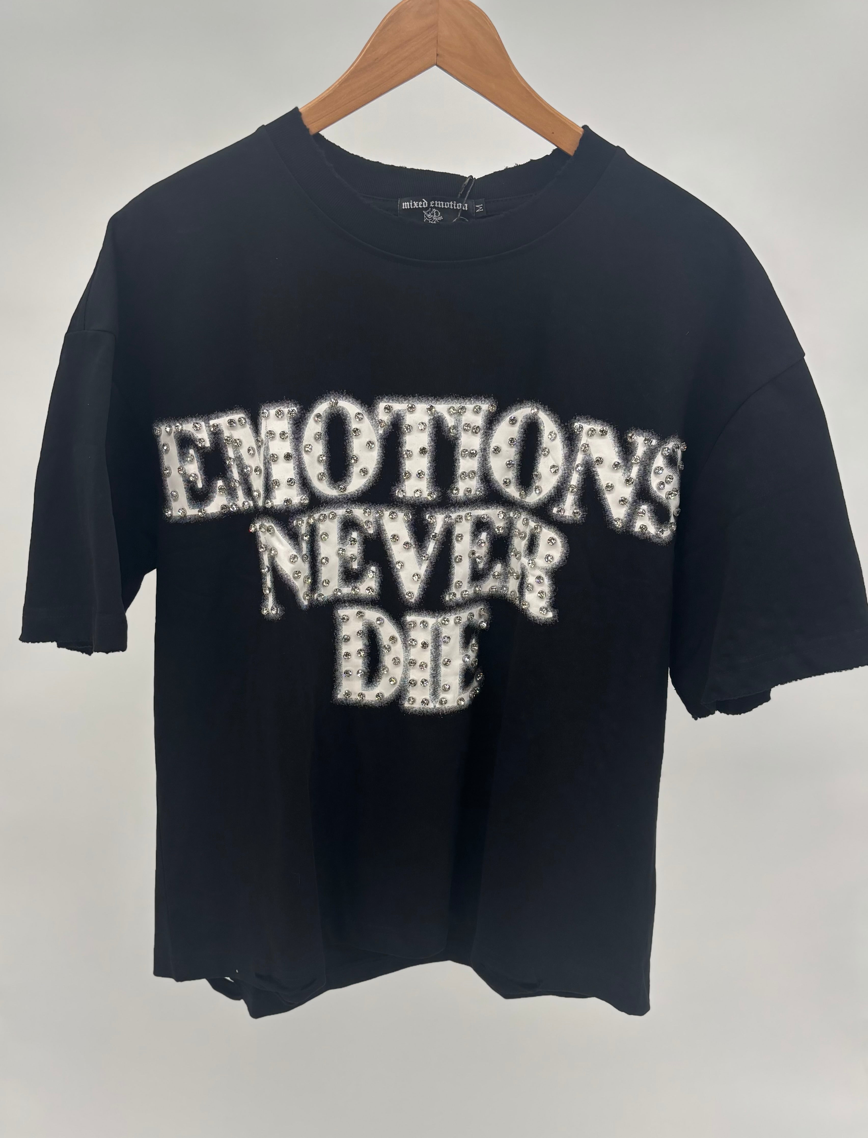 M.E. End Rhinestone Tee Blk