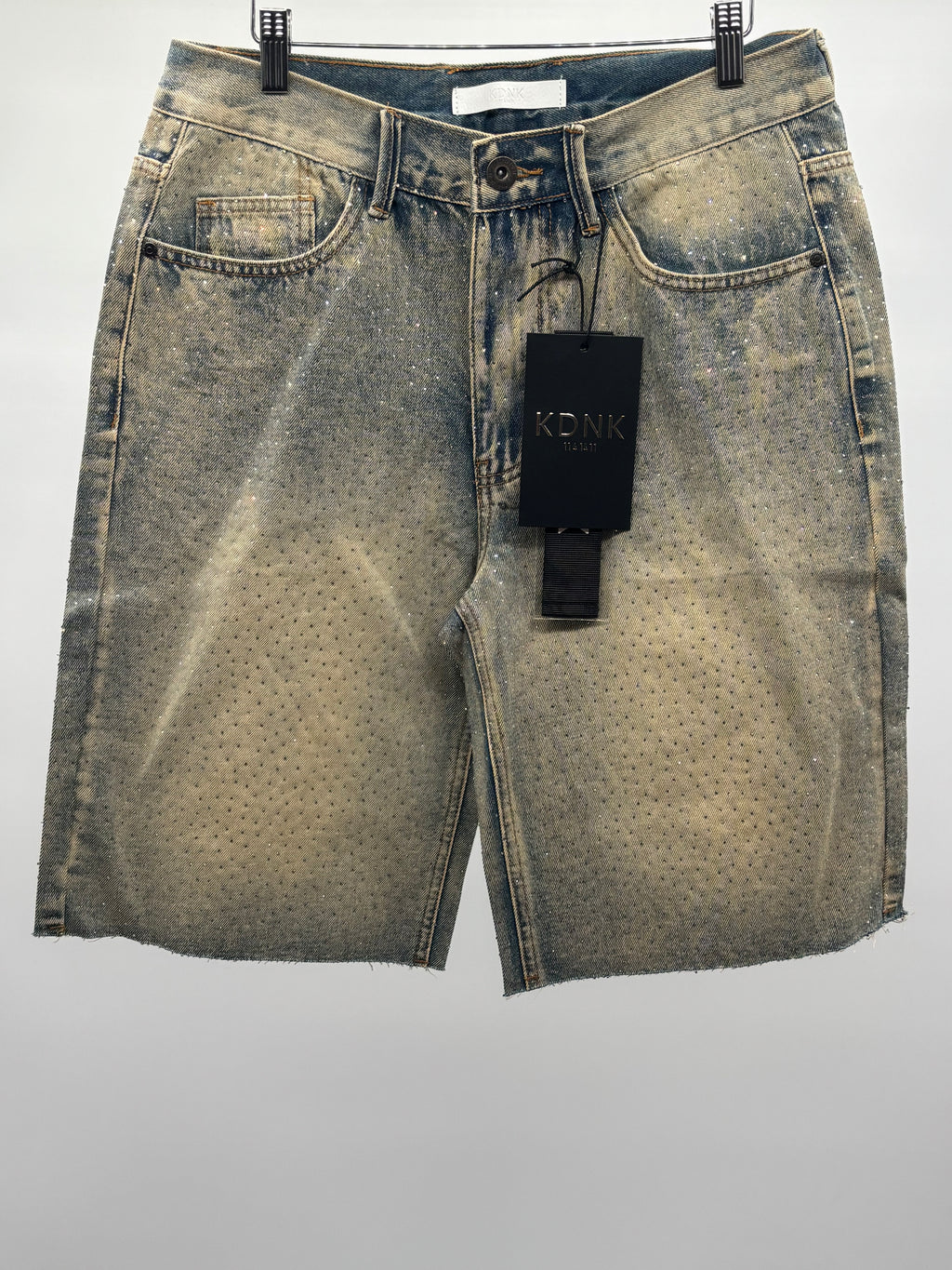 KDNK Rhinestone Shorts Blue