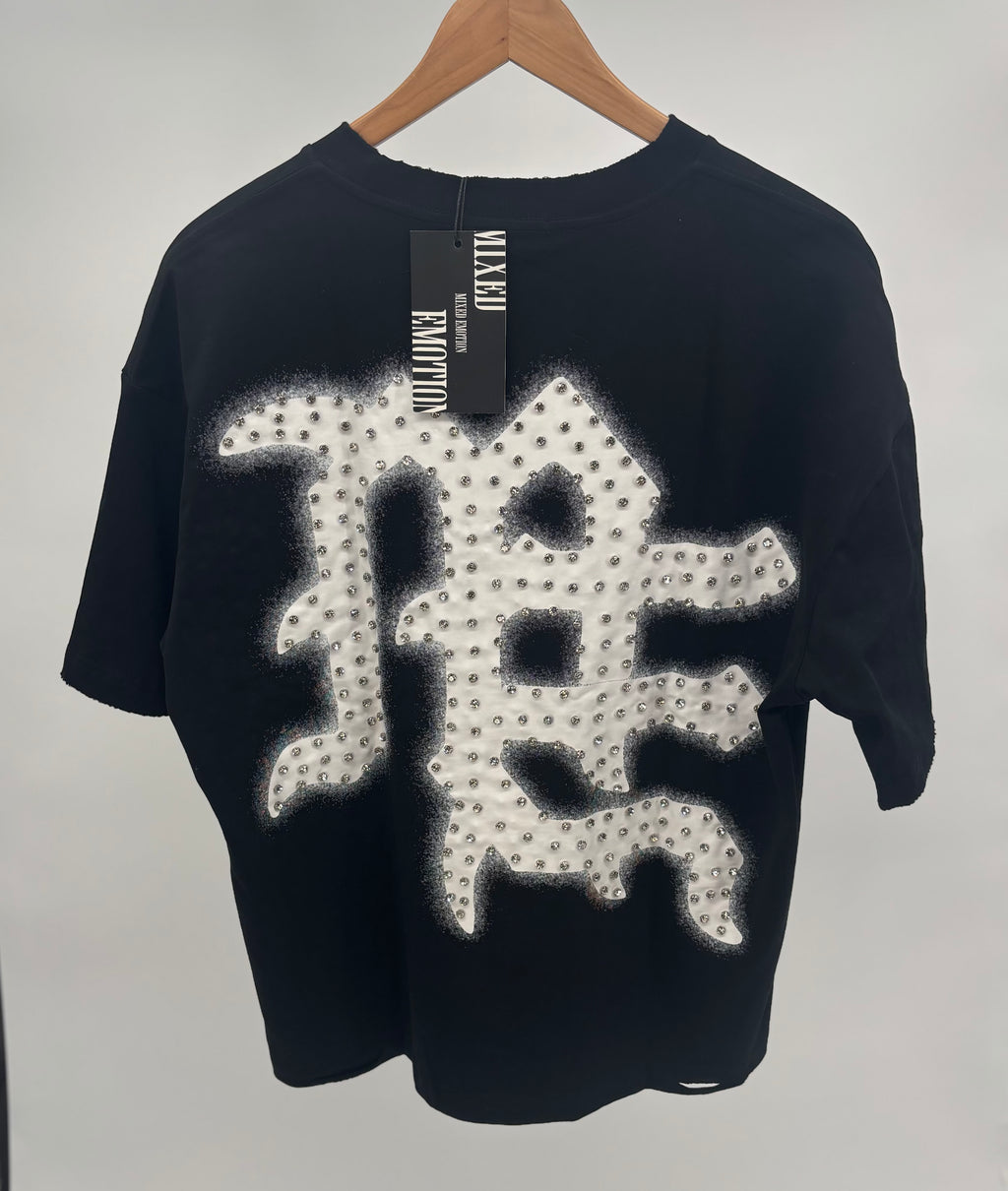 M.E. End Rhinestone Tee Blk