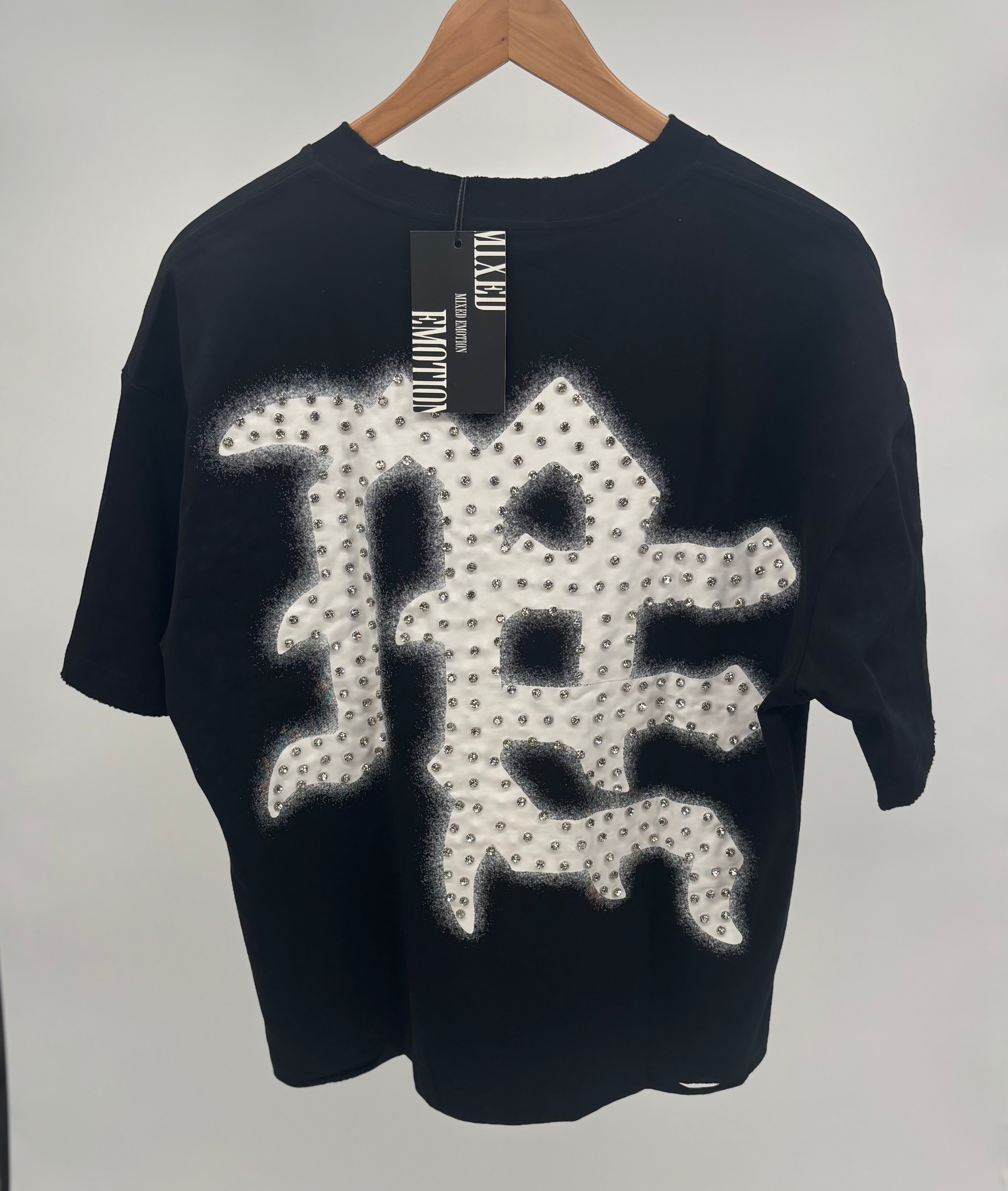 M.E. End Rhinestone Tee Blk