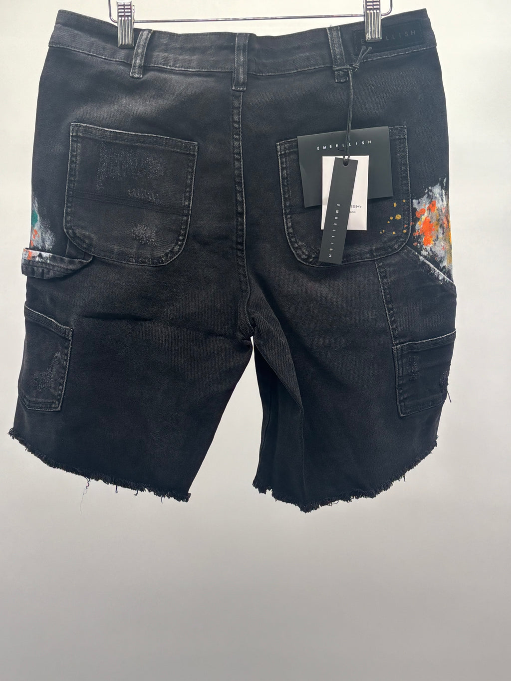 Embellish Spray Paint Jorts Blk