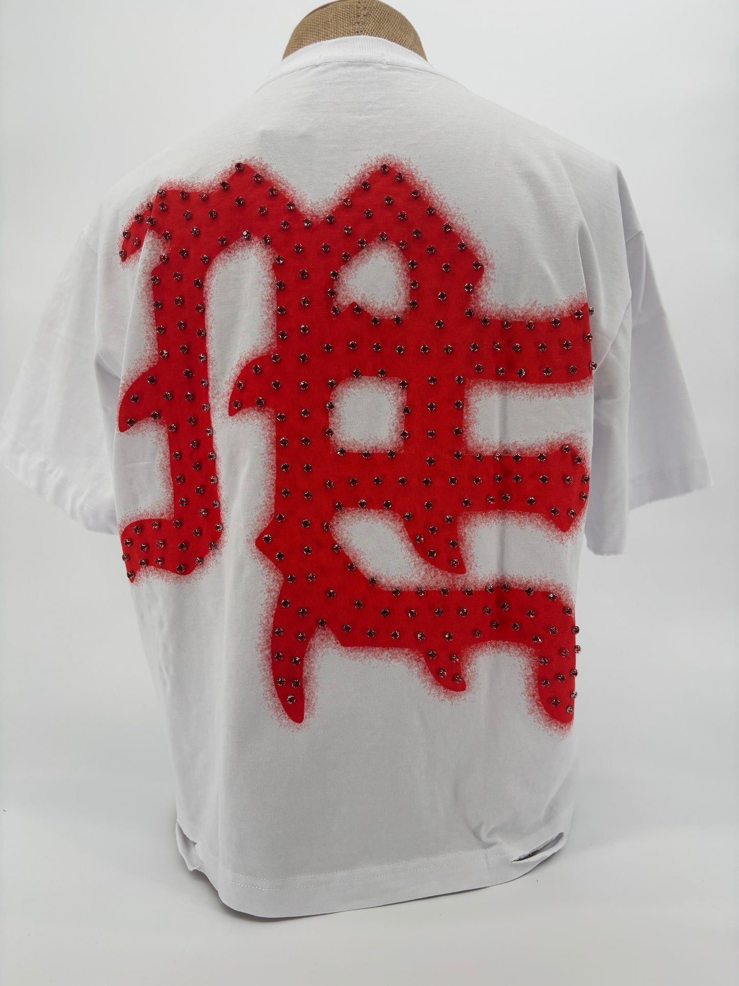 Mixed Emotions End Rhinestone Tee Red
