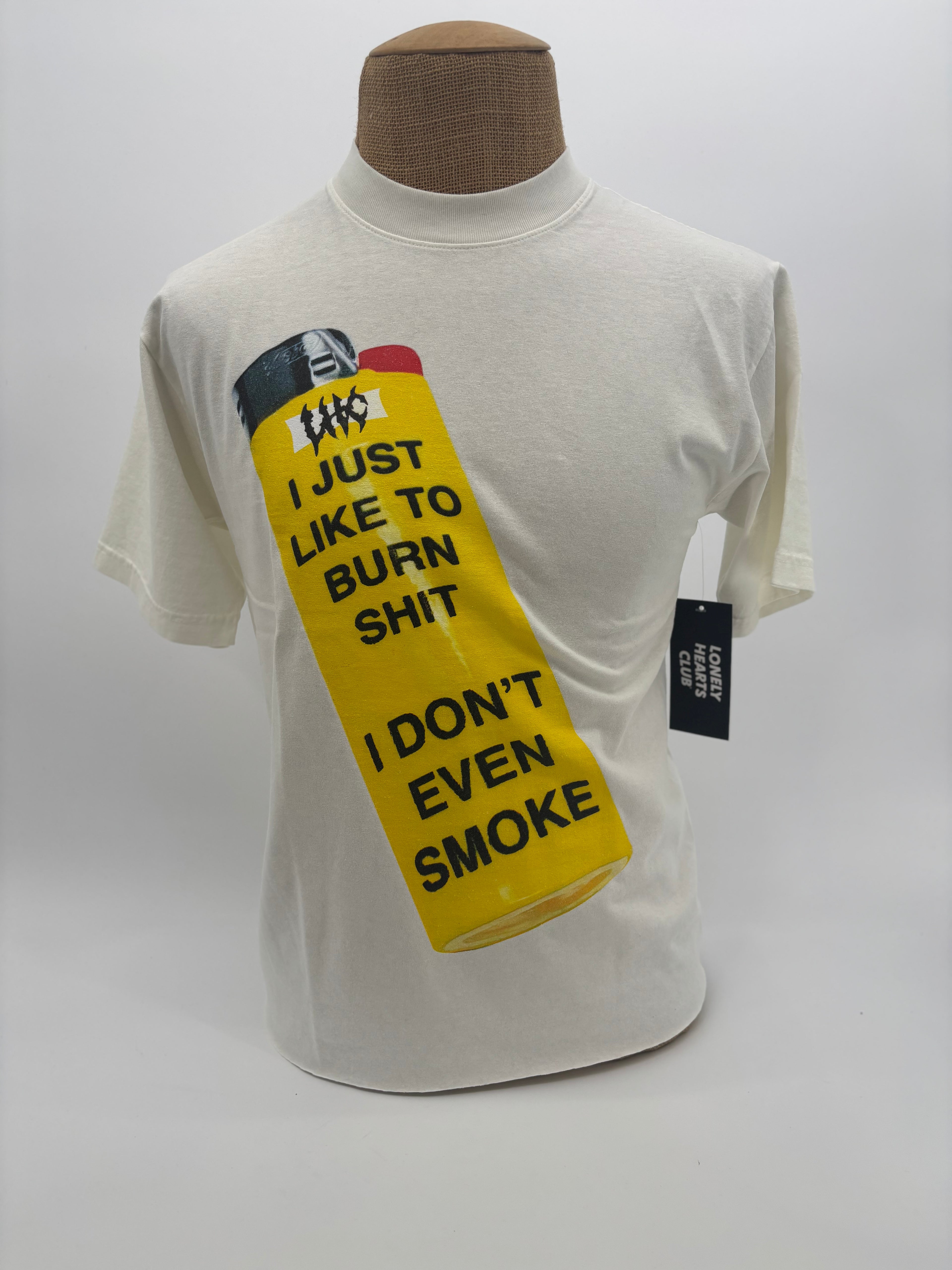 LHC Dont Smoke Cropped Tee Off Wht
