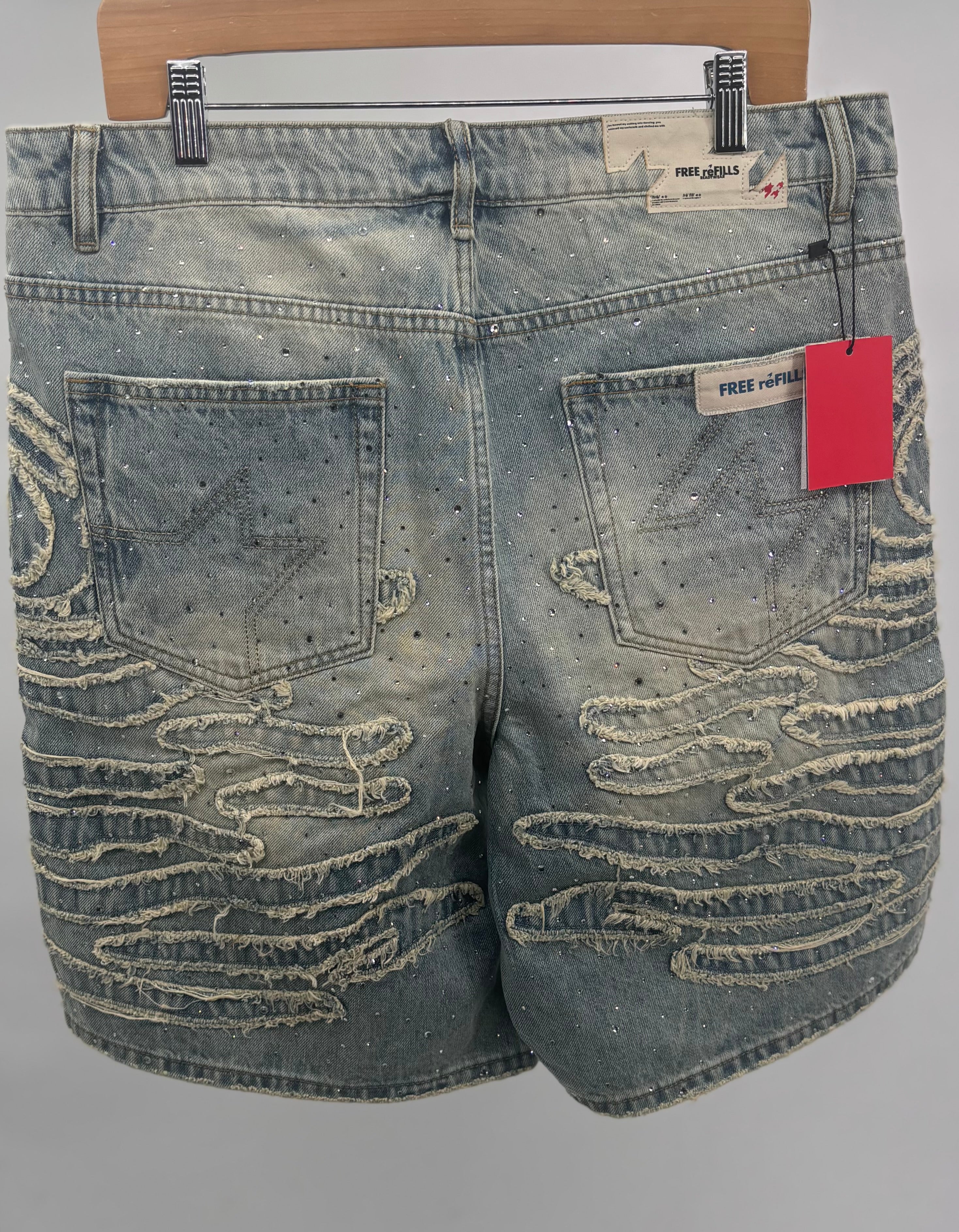 FR Zebra Denim Shorts Blue