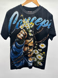 Concept LA Flowers Blk Wash Tee