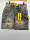 Guapi Faded Cross Denim Shorts