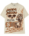 SZN No Mercy Skull Tiger Tee Cream