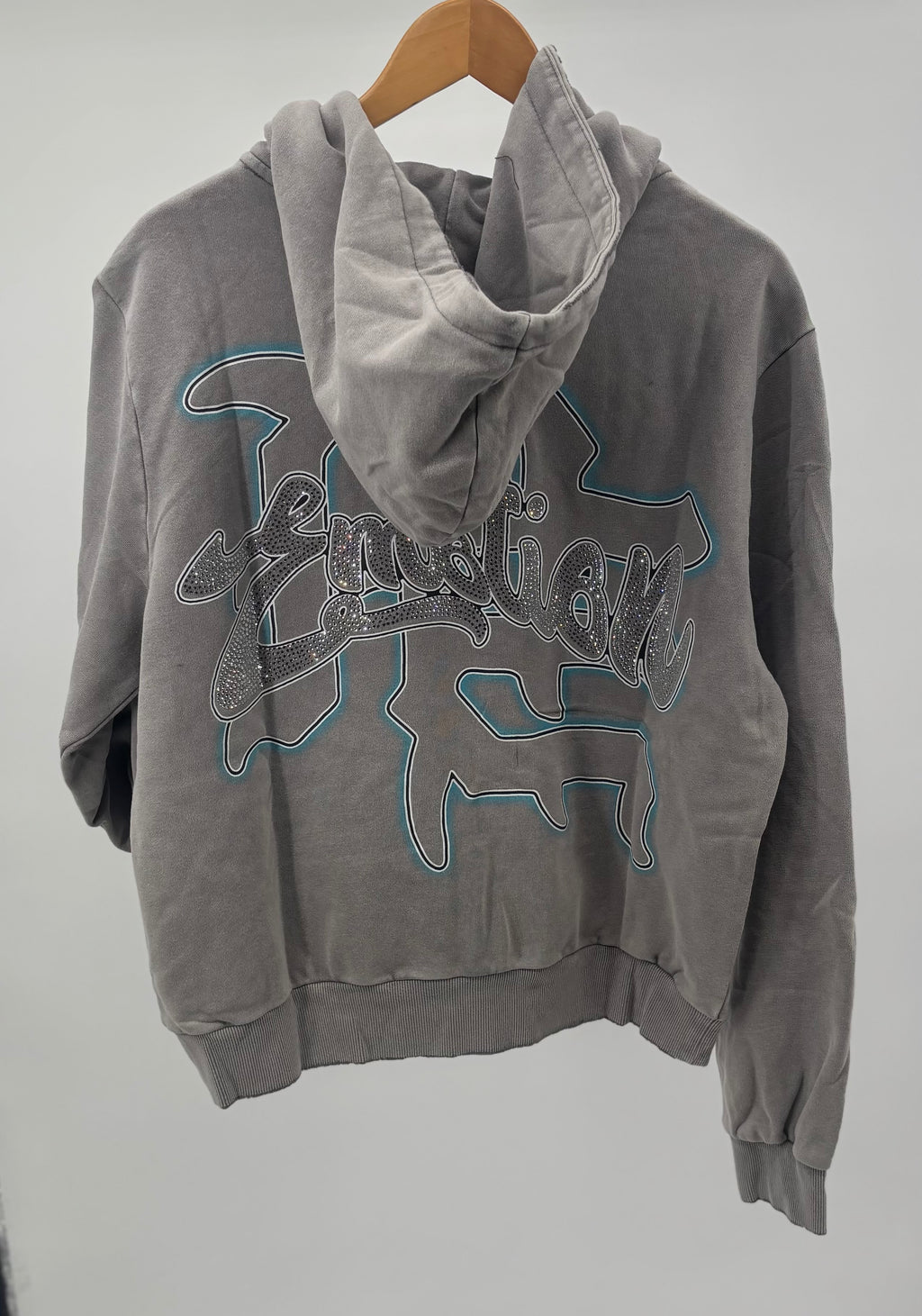 ME Rhinestone Hoodie Grey