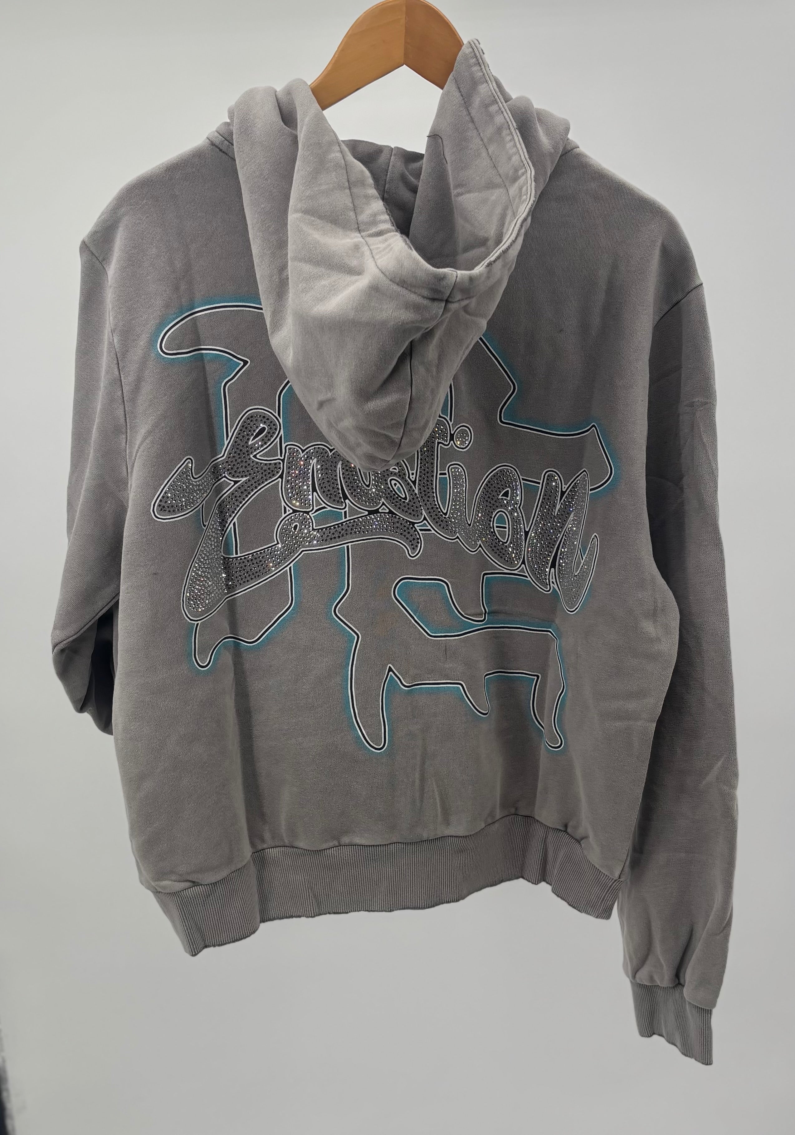 ME Rhinestone Hoodie Grey