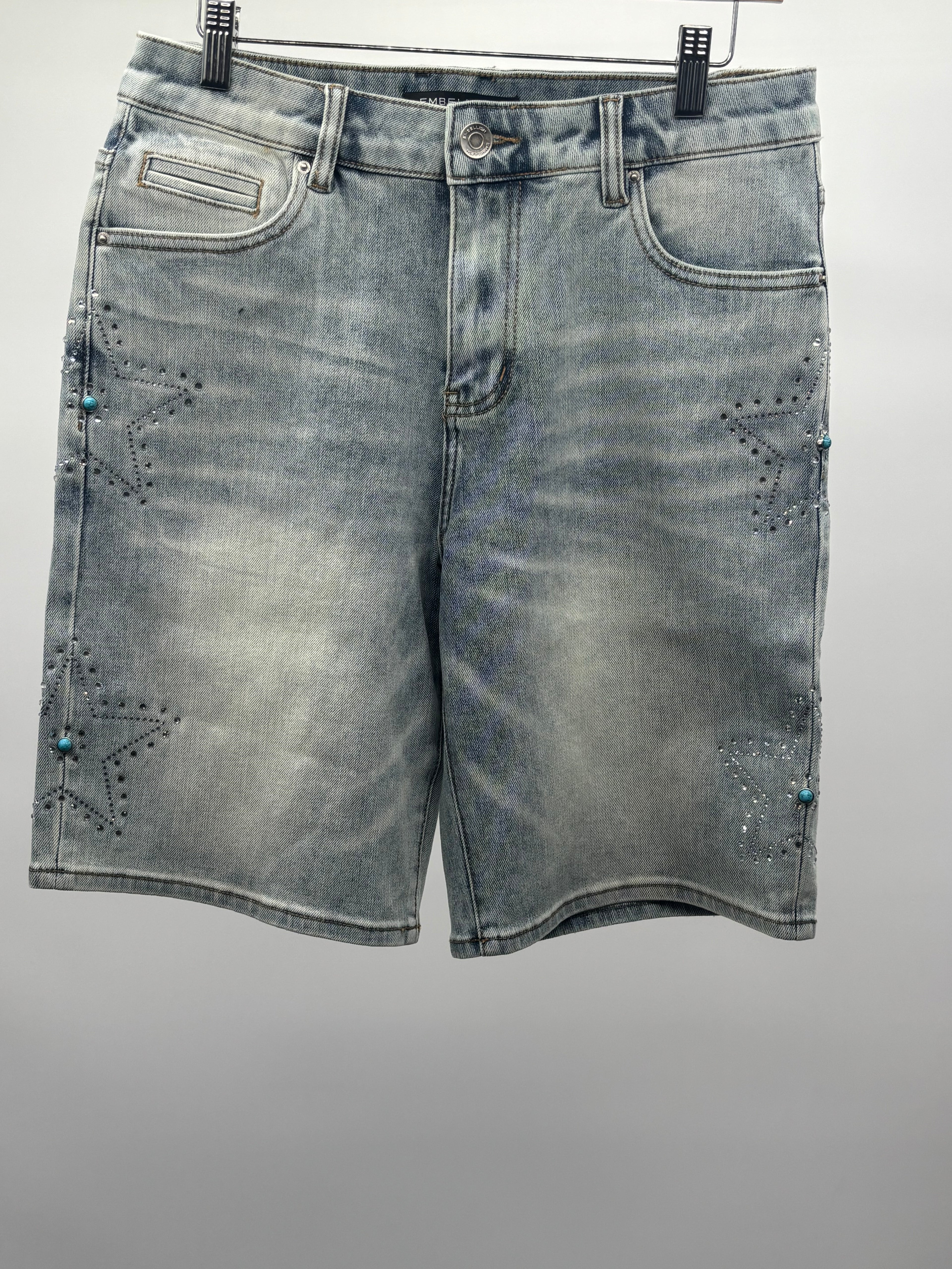 Embellish Star Shorts Blue