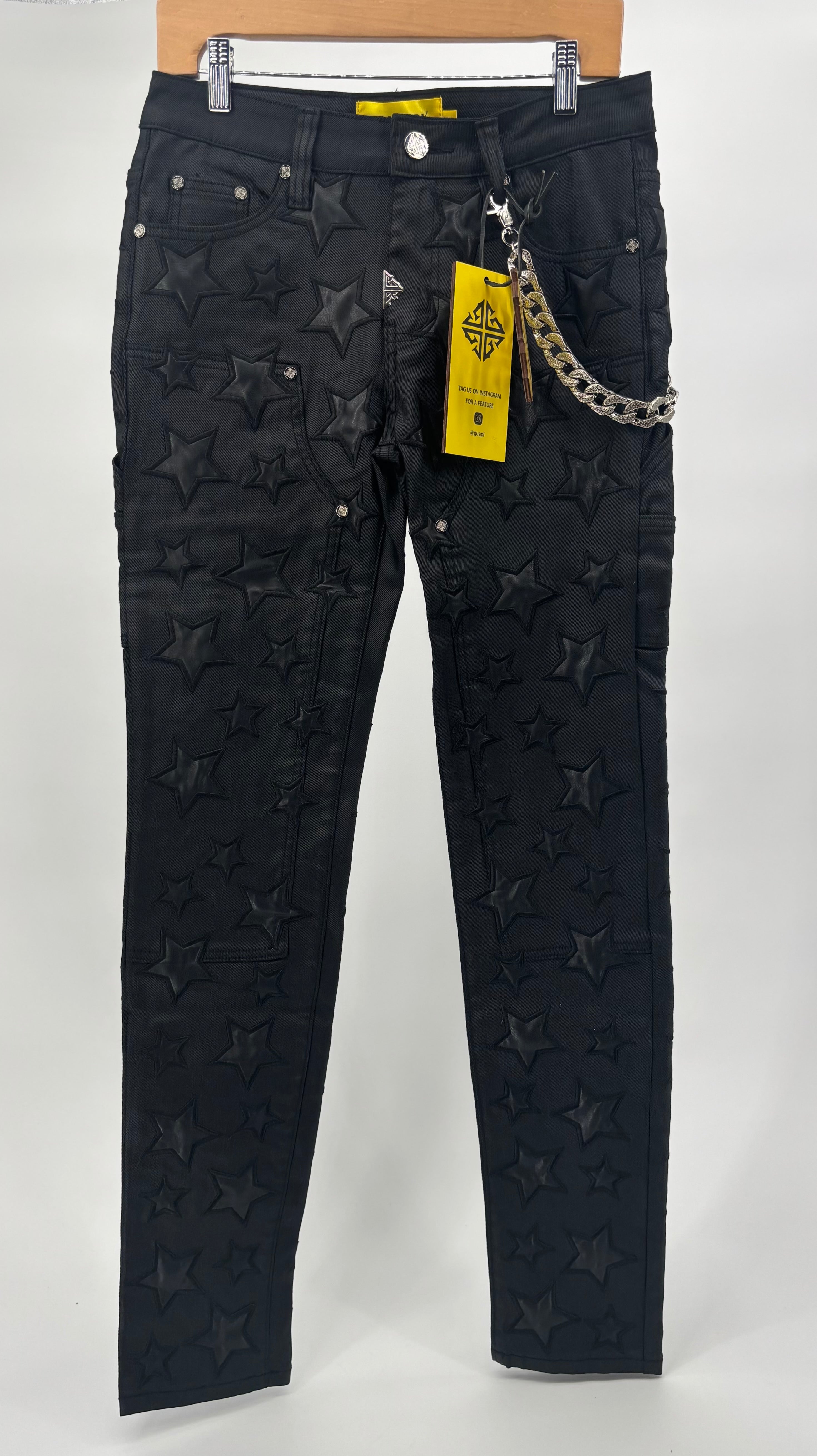 Guapi All Blk Waxed Stars Denim