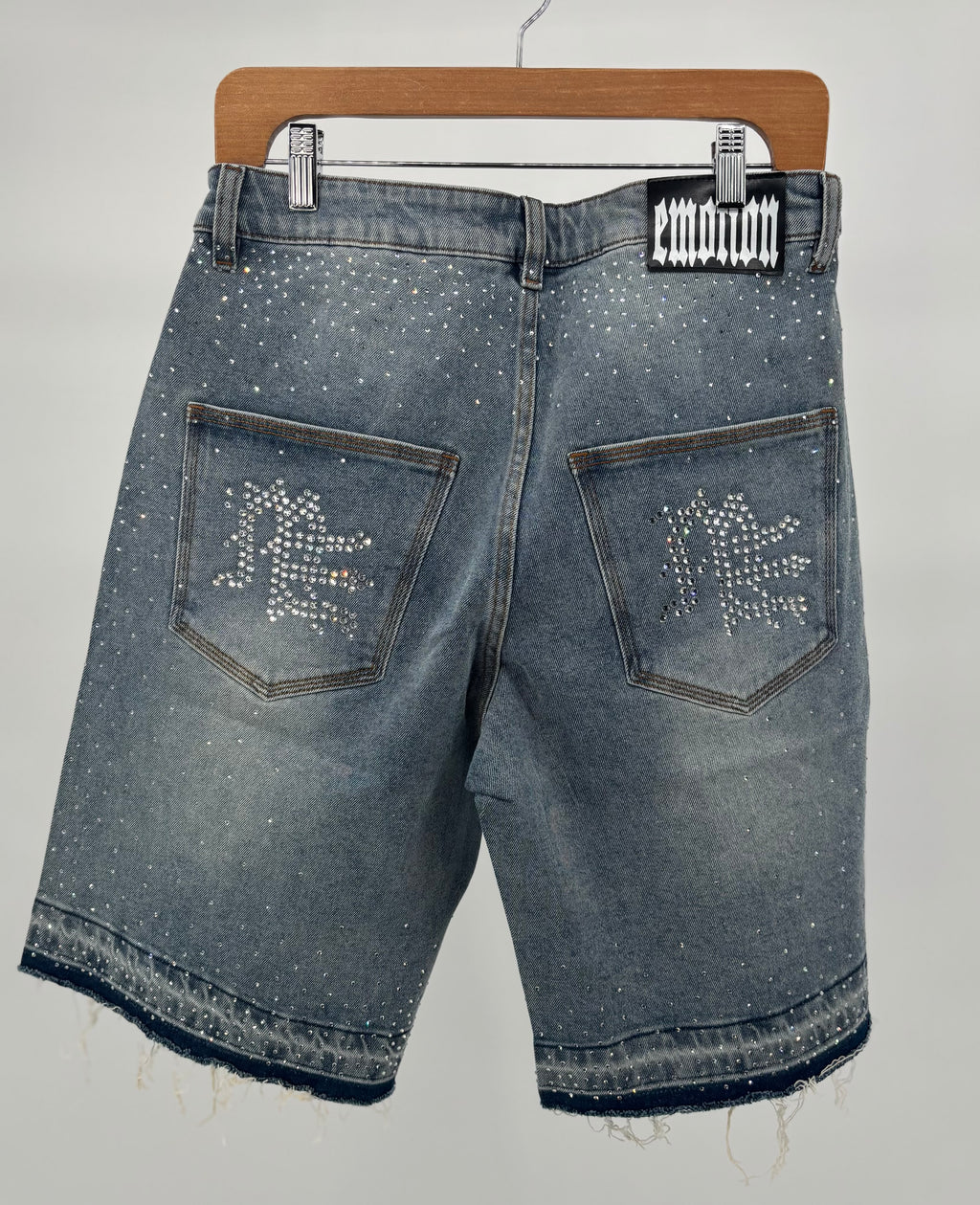 ME Rhinestone Blue Denim Shorts