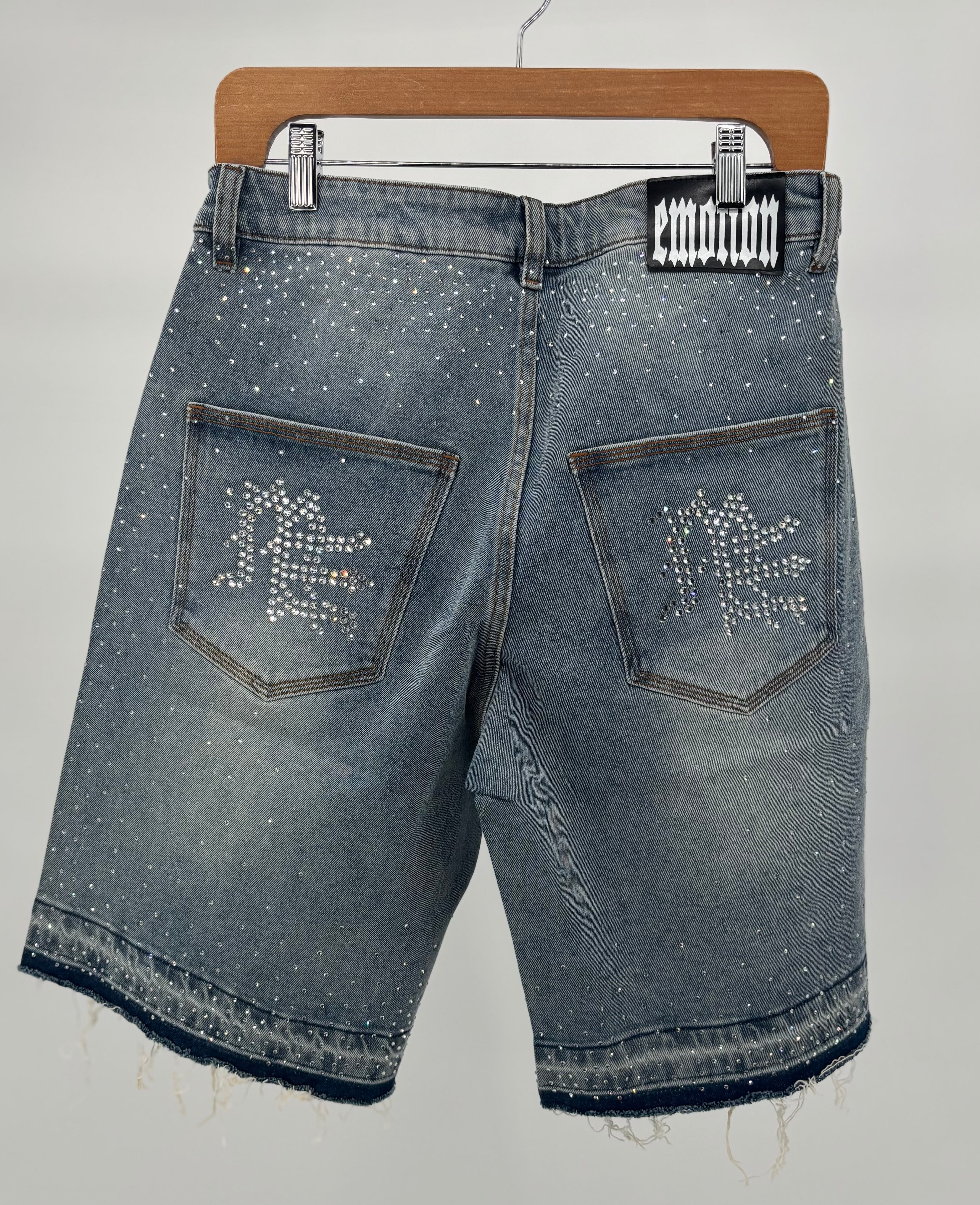 ME Rhinestone Blue Denim Shorts