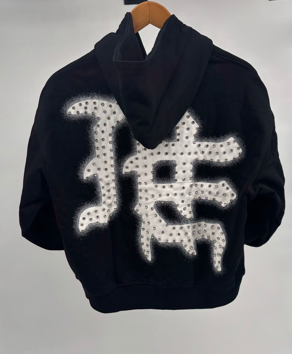 M.E. End Rhinestone Hoodie Blk