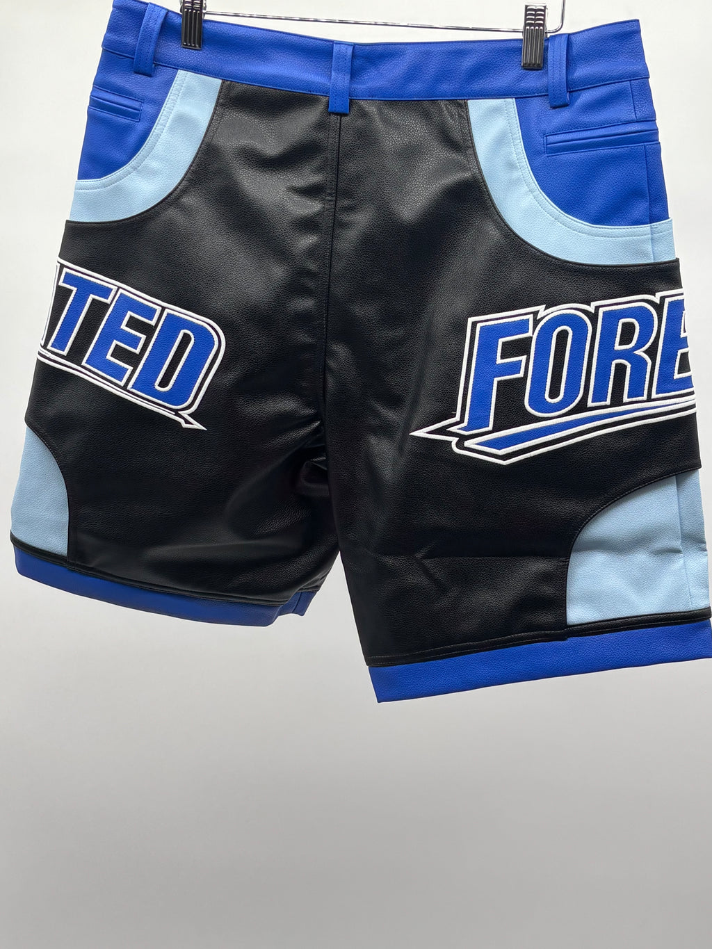 Forever Situated Leather Shorts Blk Blue
