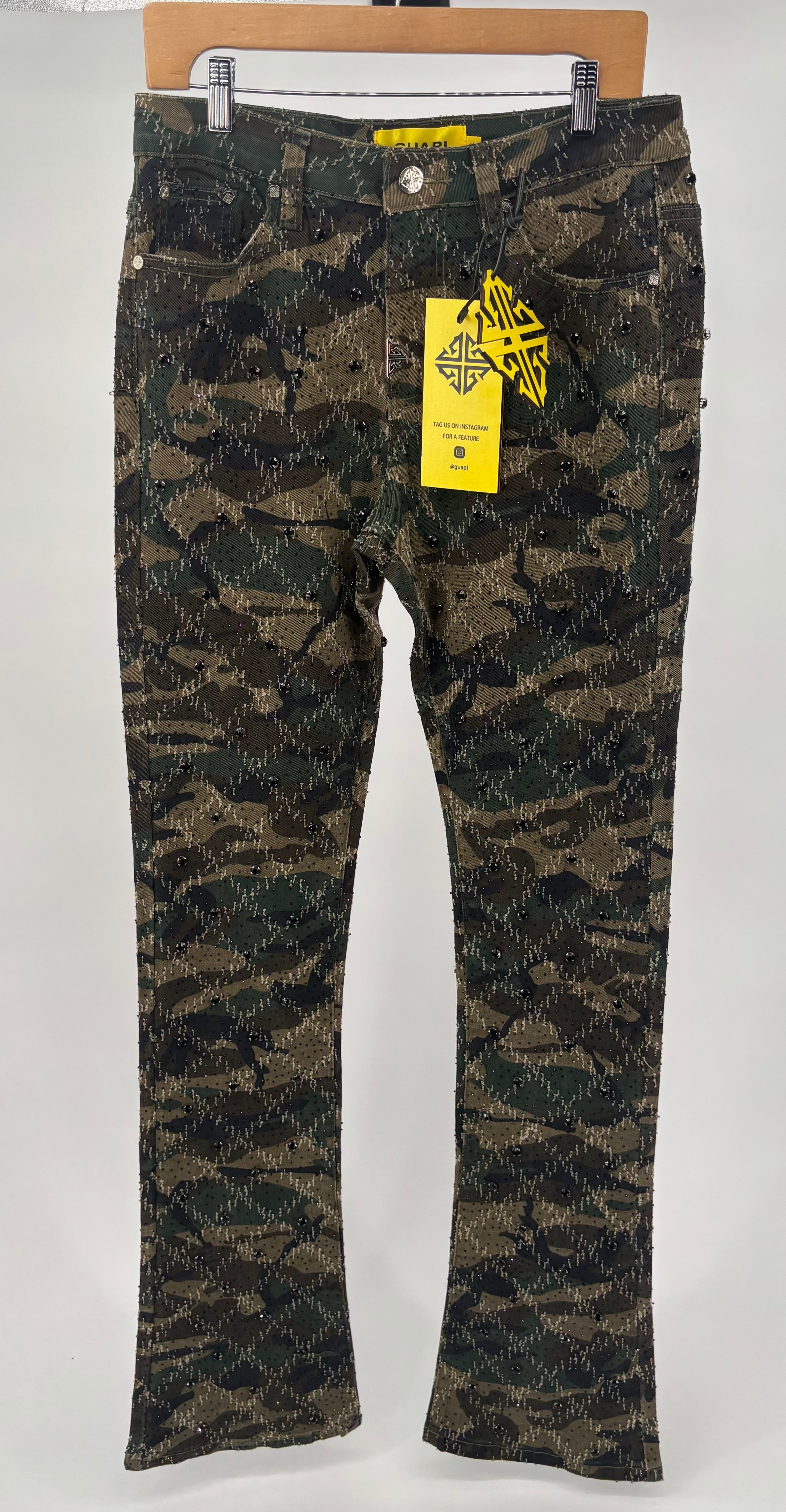 Guapi Camo Embellished Denim
