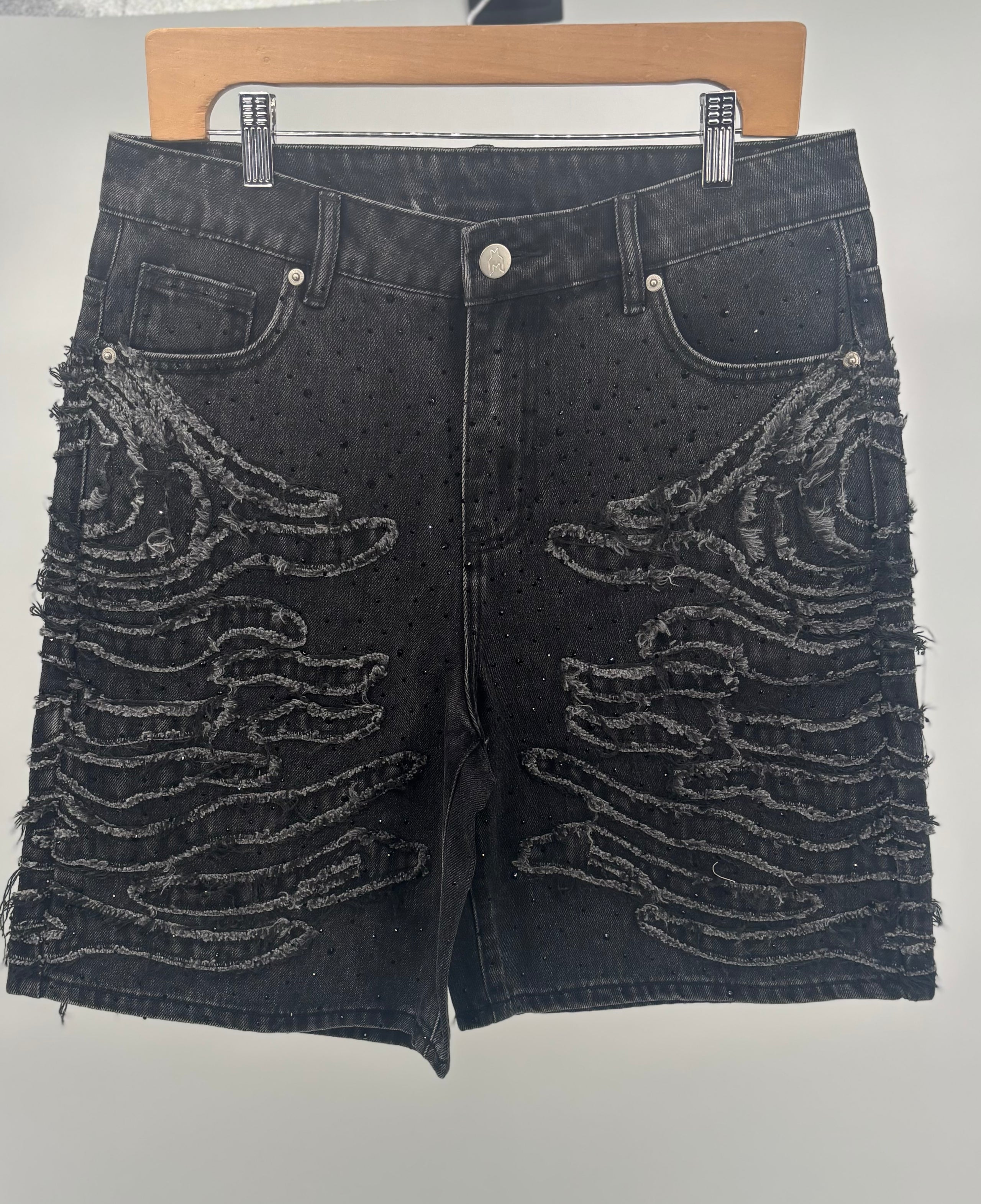 FR Zebra Denim Shorts Blk