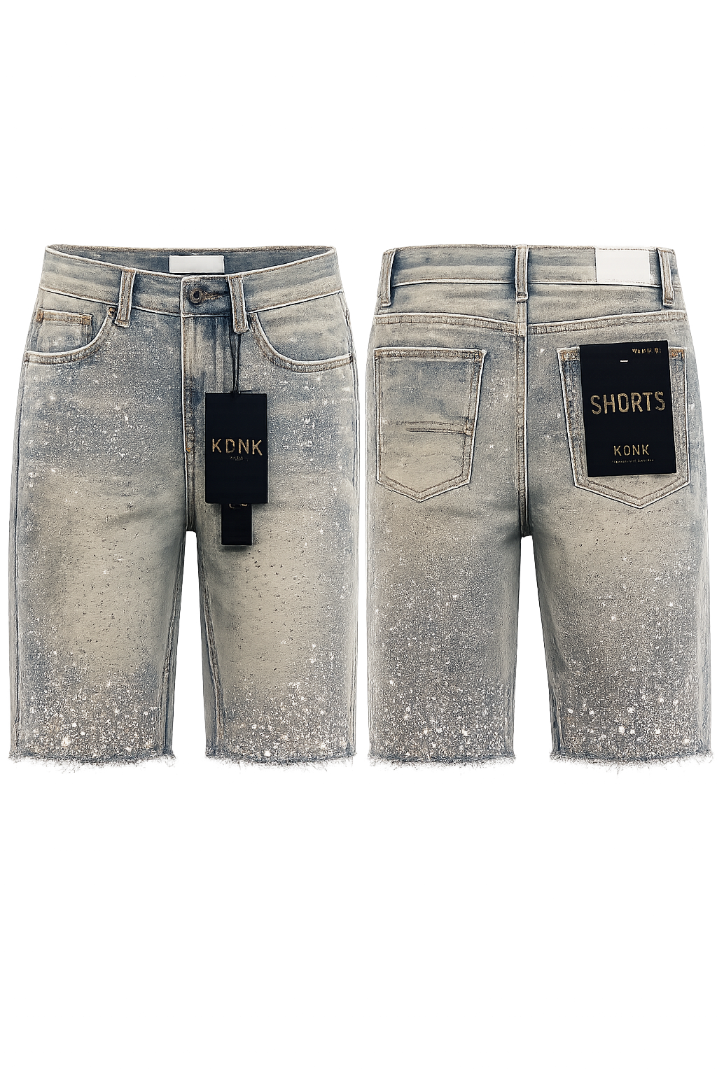 KDNK Rhinestone Shorts Blue