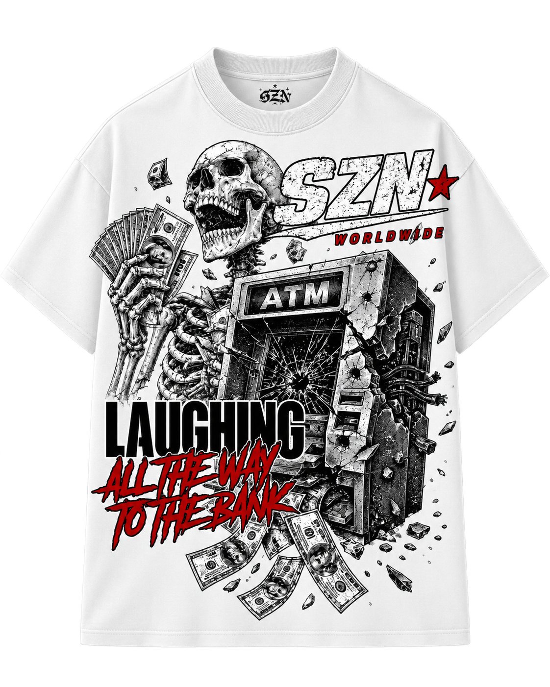 SZN Laughing Bank Tee White