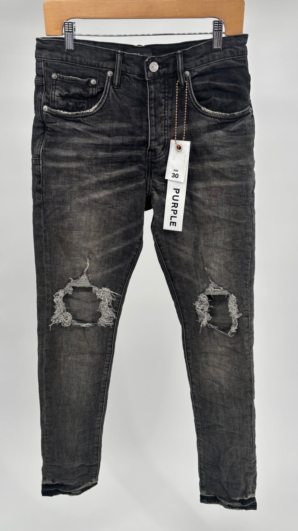 Purple Brand Worn Grey Slit Jeans