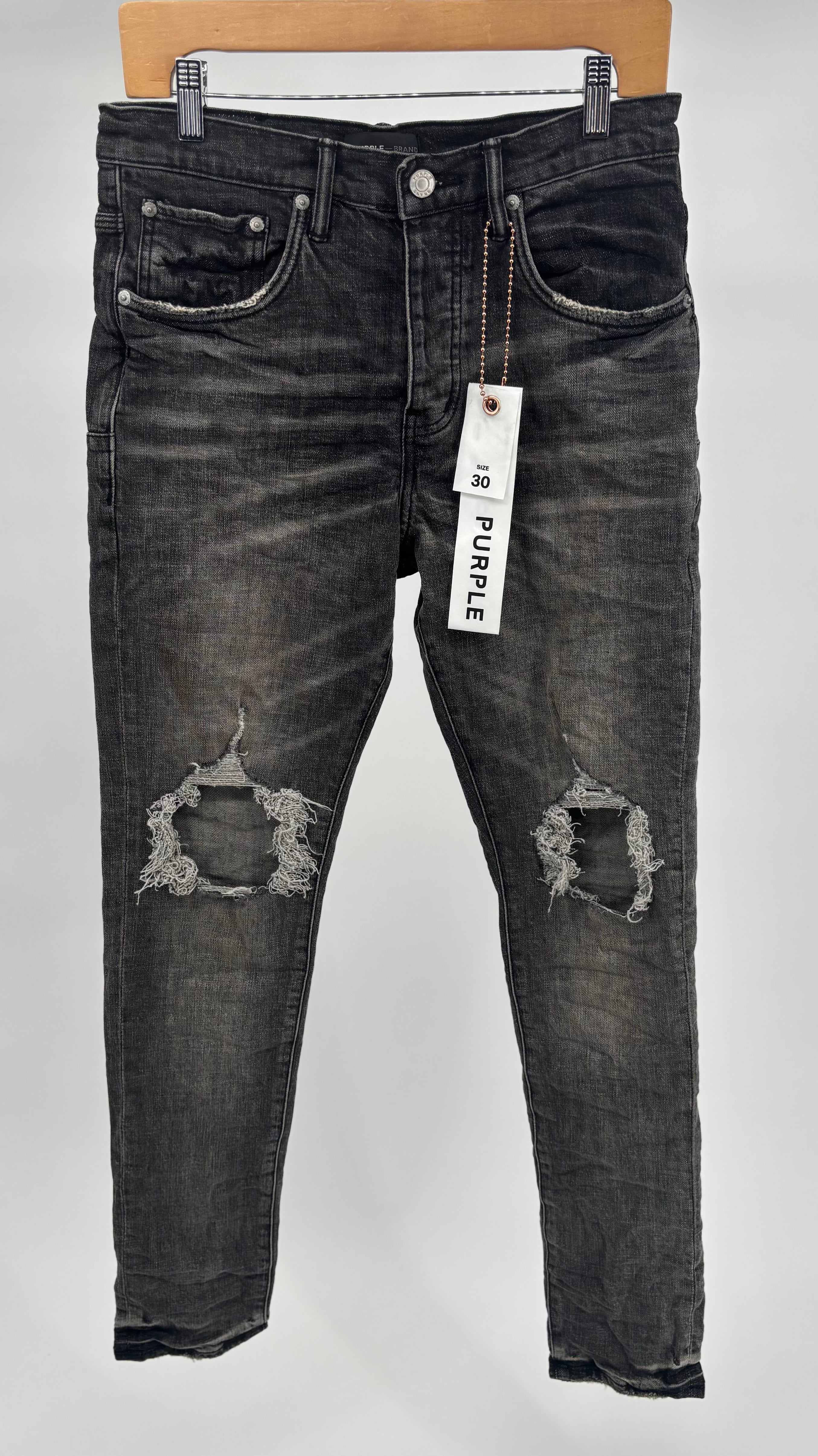 Purple Brand Worn Grey Slit Jeans