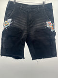 Embellish Spray Paint Jorts Blk
