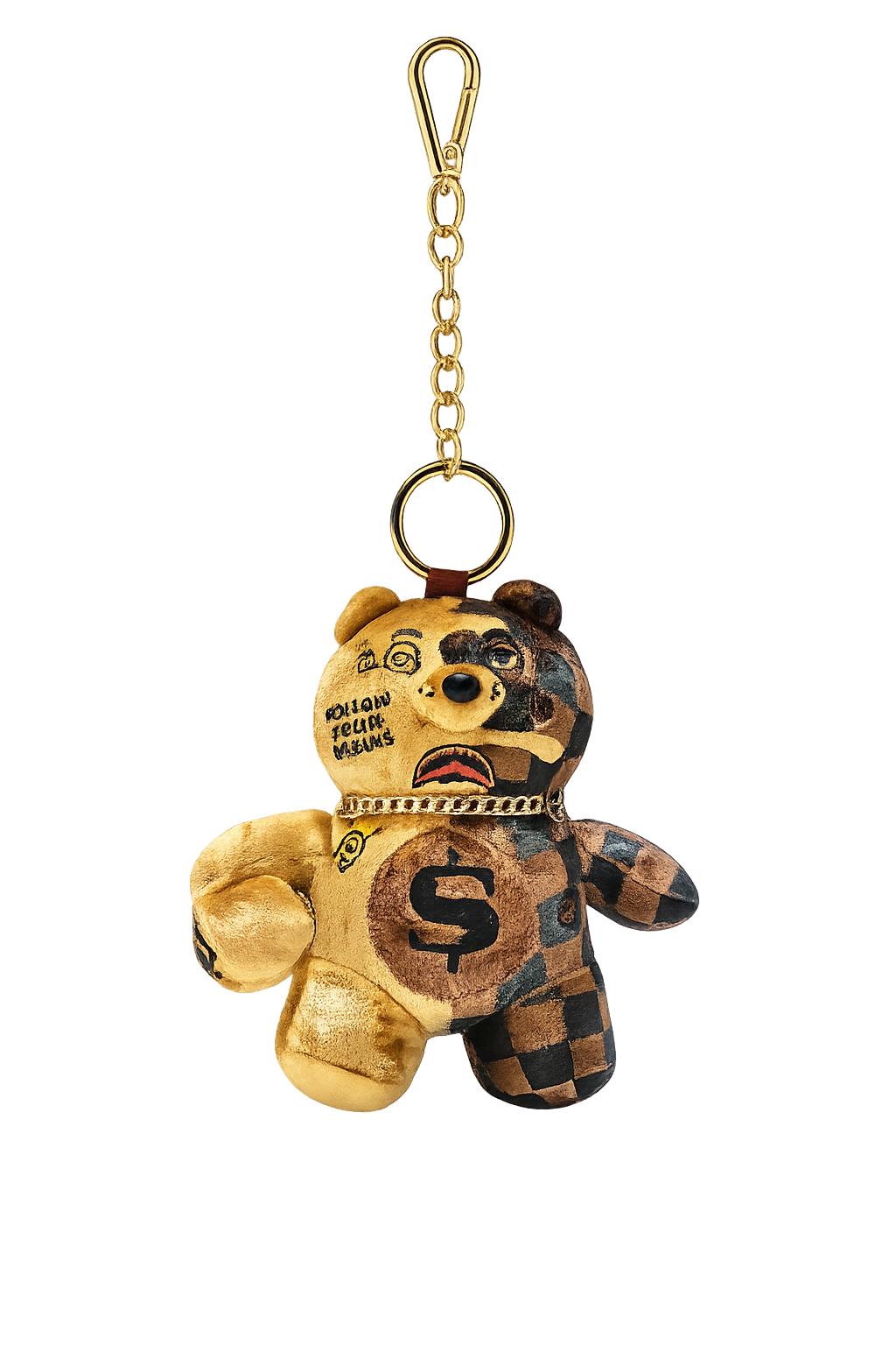 Sprayground Gold Drip Bear Keychain
