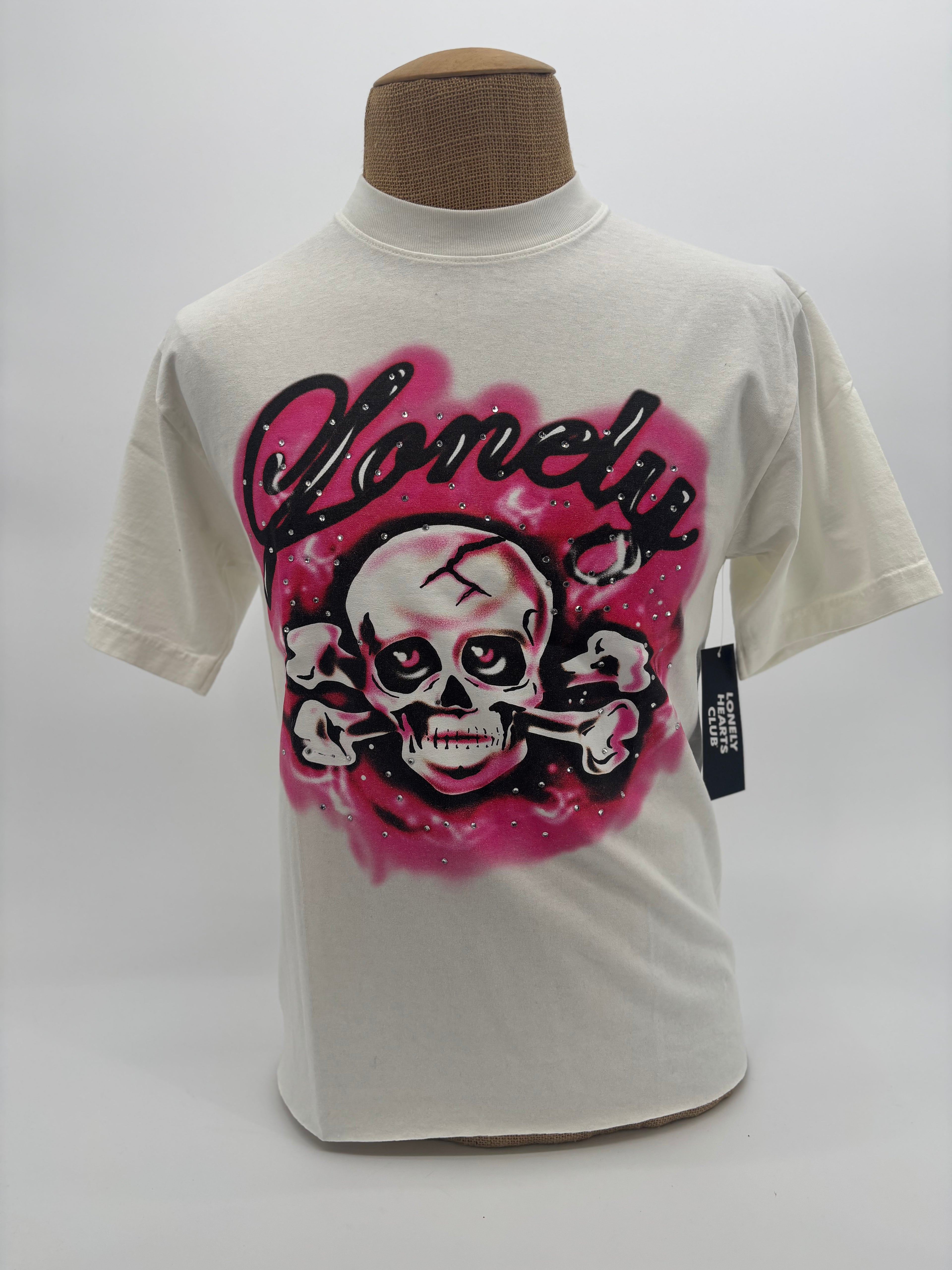LHC Crossbones Cropped Tee Off Wht