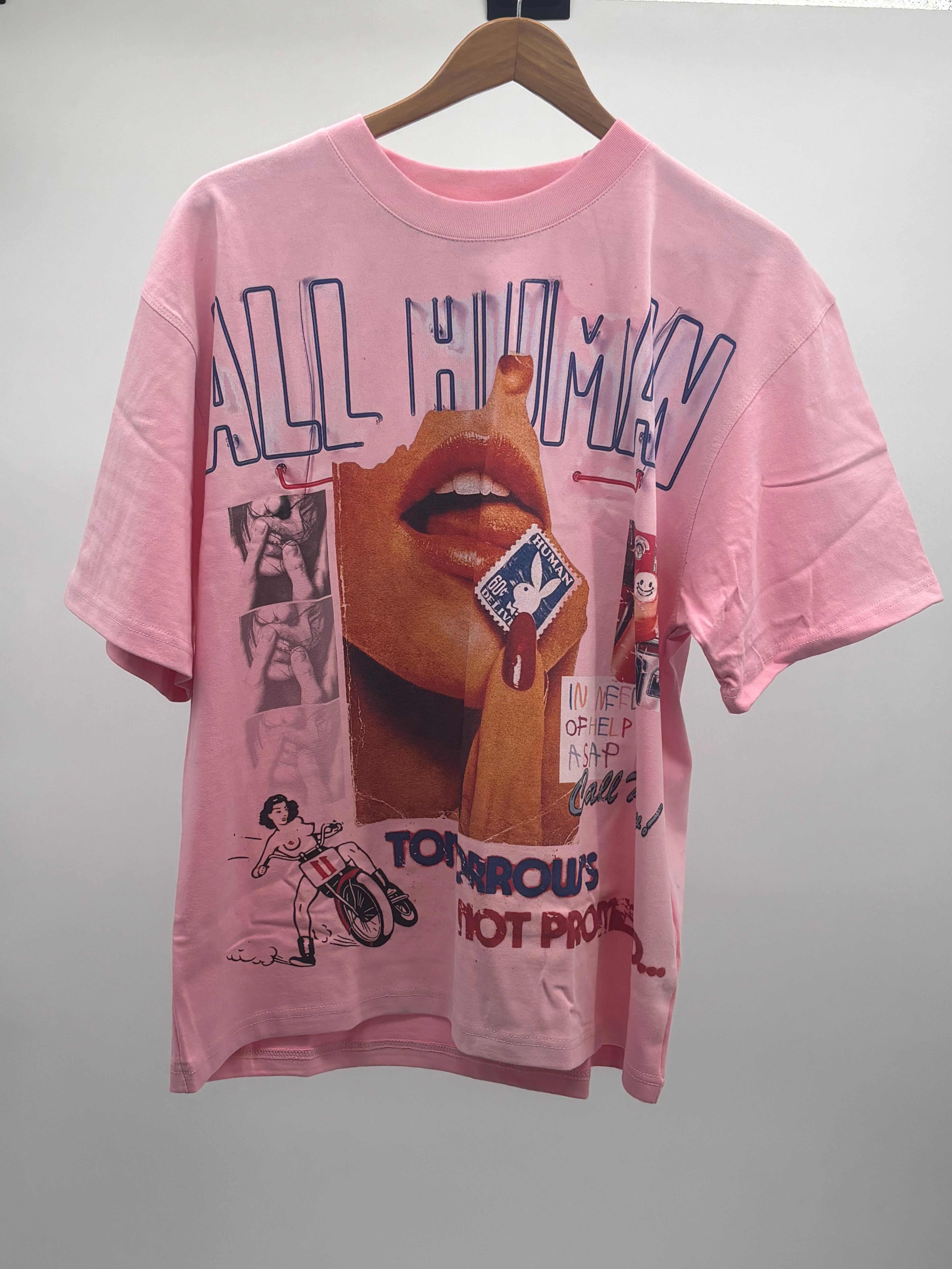 All Human Digits Tee Lt Pink