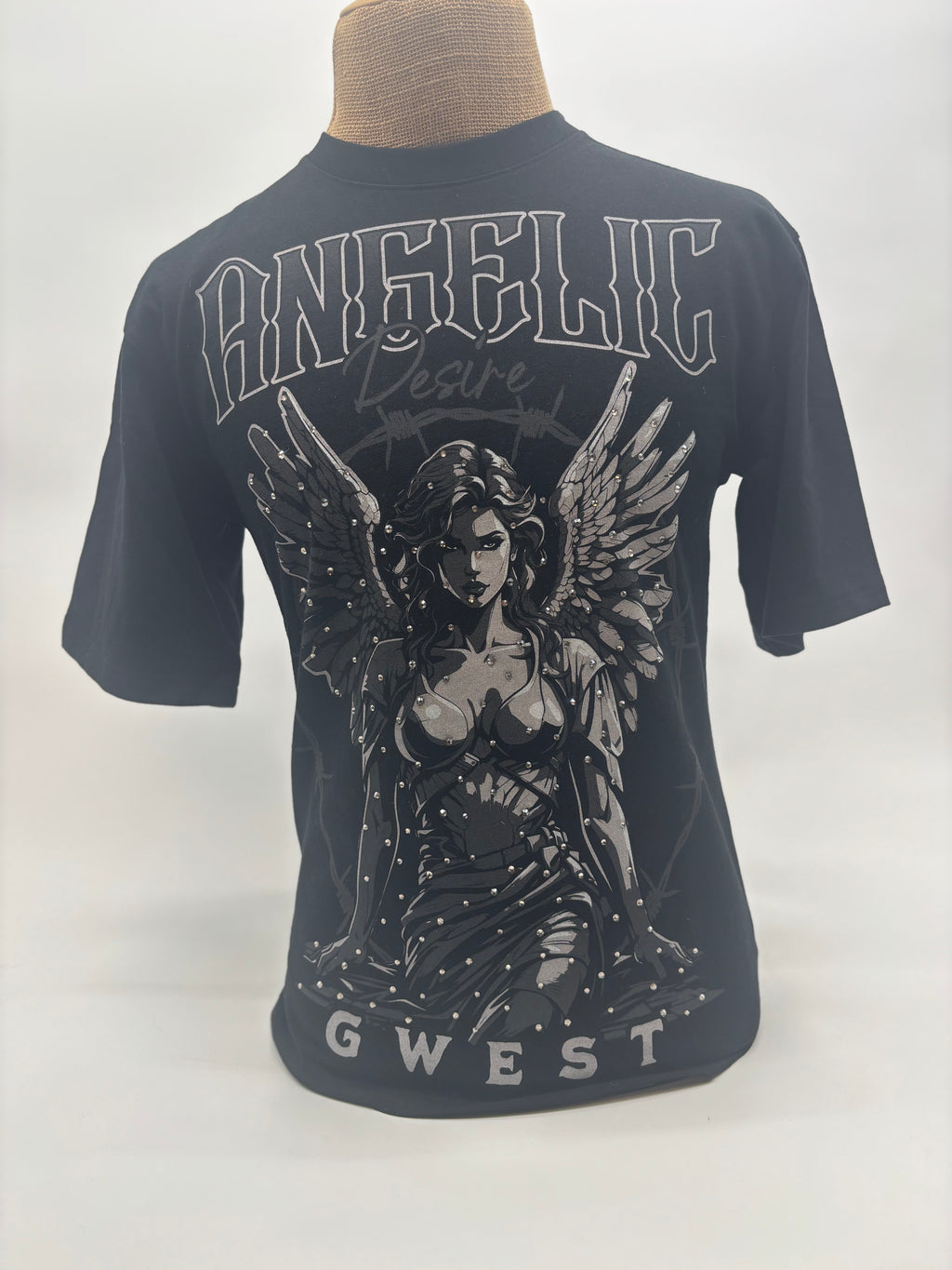 GWest Rhinestone Blessing Tee Blk