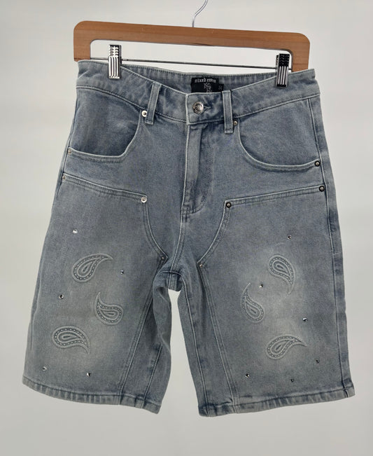Mixed Emotions Paisley Shorts Blue